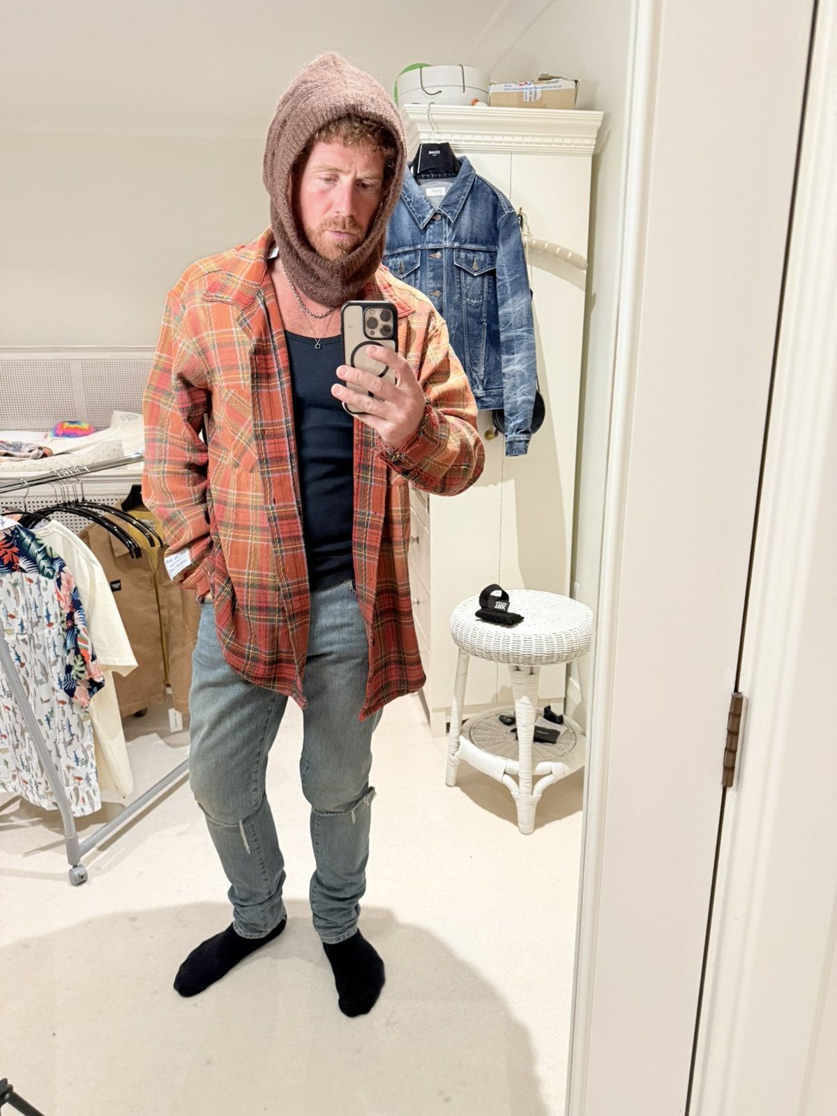 Gallery Dept. Gallery Dept Marley Distressed Checked Cotton-Flannel Shirt Size US XL / EU 56 / 4 - 19 Thumbnail