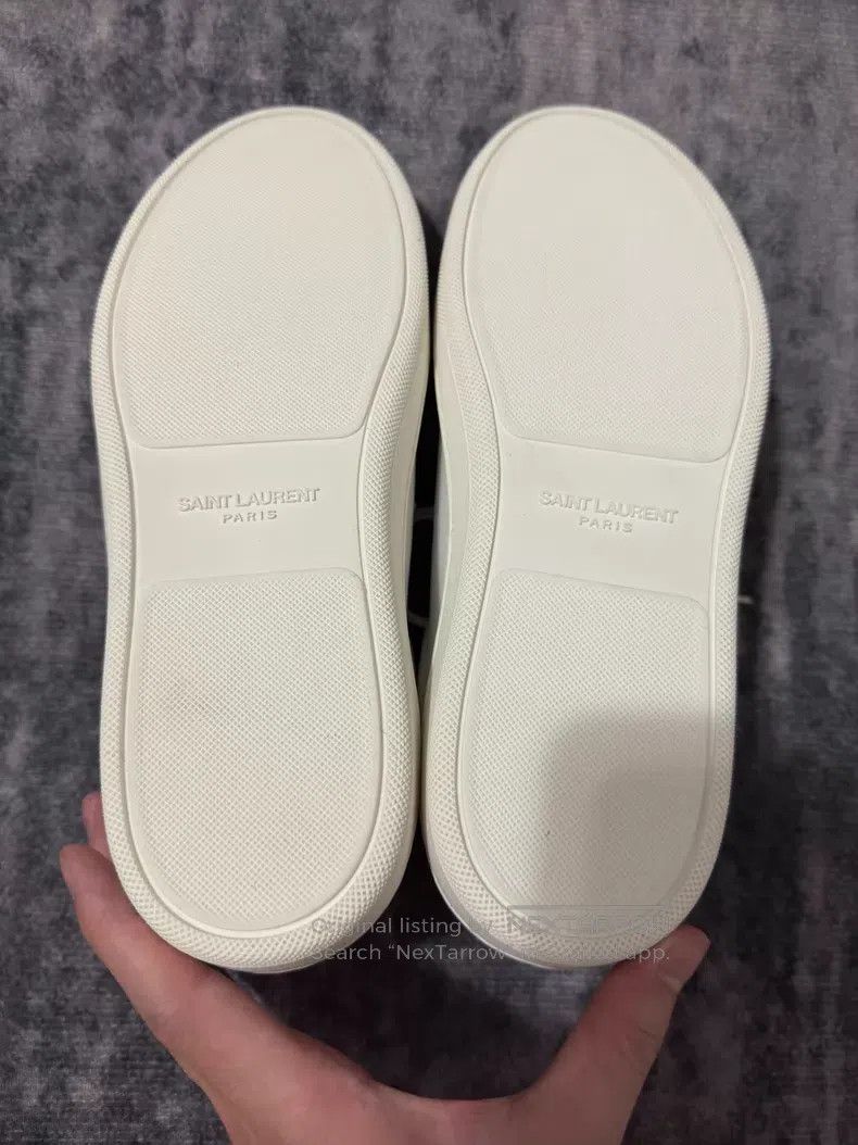 Saint Laurent Paris Saint Laurent Paris Pure White Leather Low Top Sneakers Size US 7 / EU 40 - 5 Thumbnail