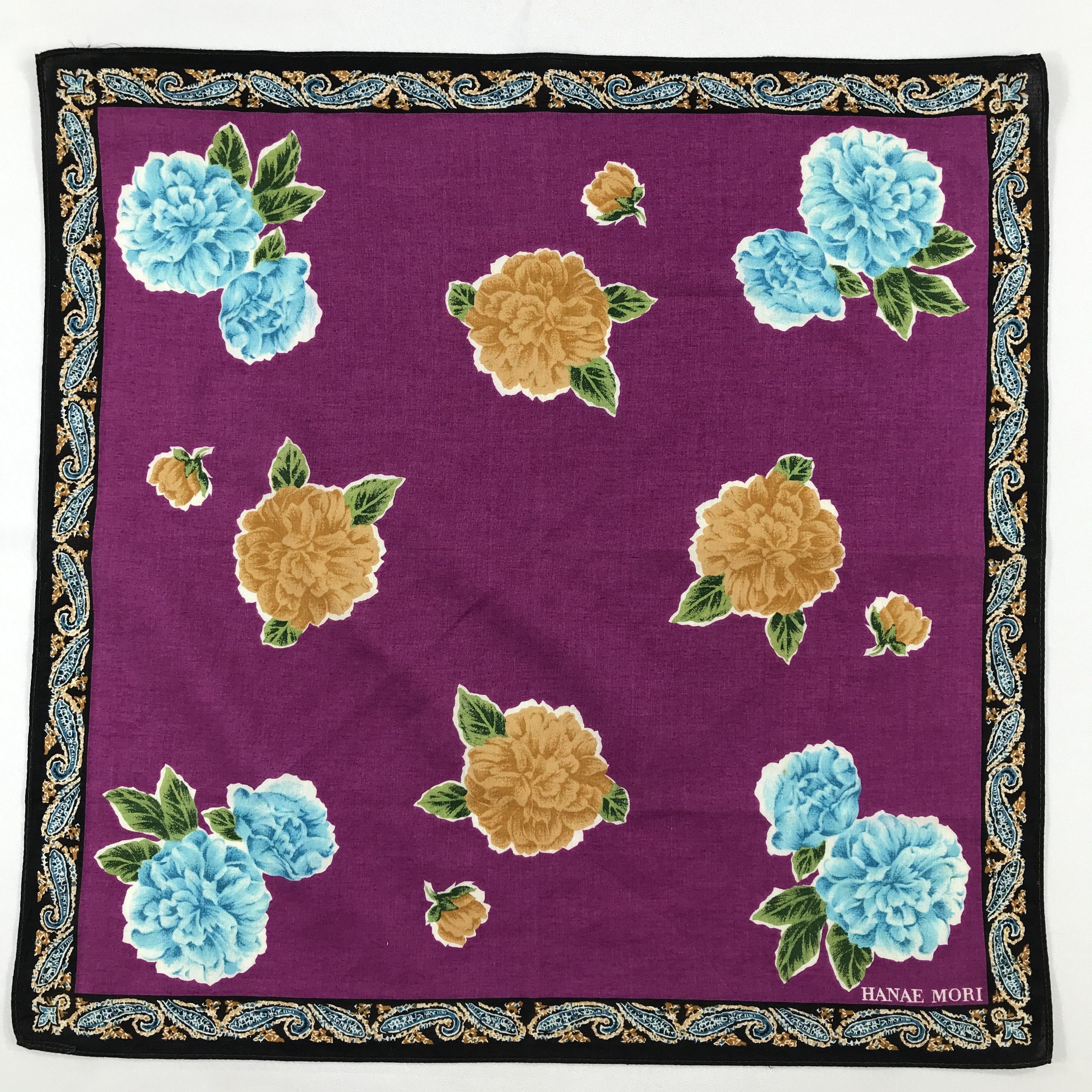 Hanae Mori × Vintage Hanae Mori Bandana / Handkerchief / Neckerchief - S2483 Size ONE SIZE - 1 Thumbnail