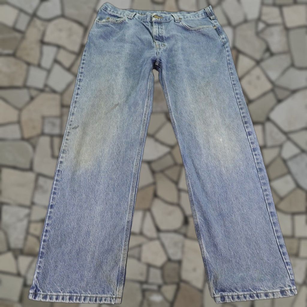 Carhartt VINTAGE Carhartt Jeans Mens 40x32 Blue Denim Relaxed Fit Straight Leg Utility Workwear Size US 38 / EU 54 - 1 Thumbnail