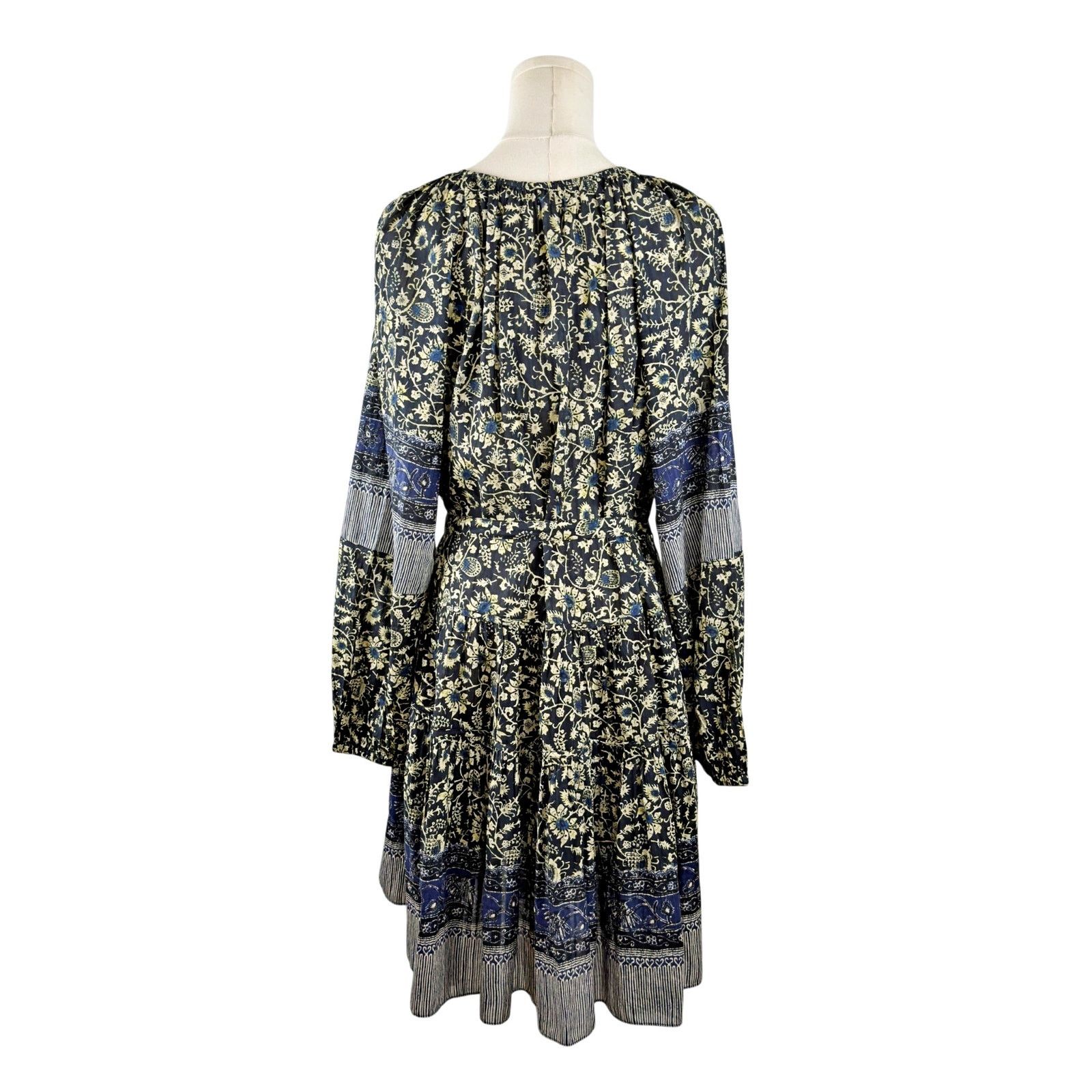 Ulla Johnson Ulla Johnson Abri Ruffle Tiered L/S Dress Batik Raven Sz 10 Size L / US 10 / IT 46 - 3 Thumbnail