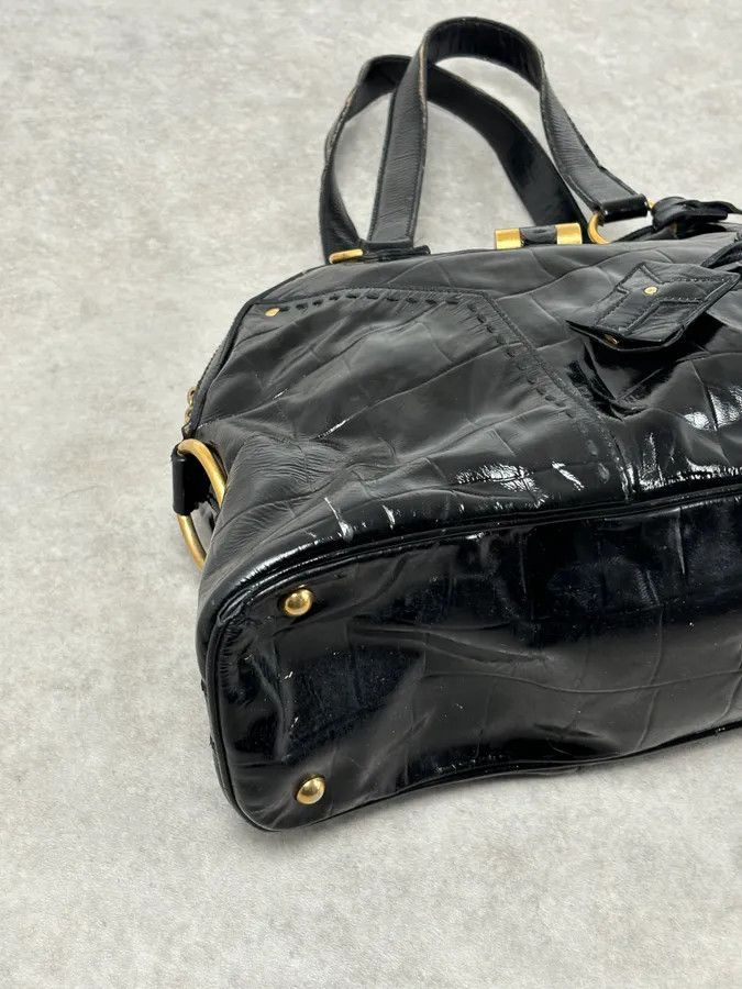 Yves Saint Laurent AW2005 Yves Saint Laurent Black Muse Patent Leather Crocodile Effect Bag Size ONE SIZE - 7 Thumbnail