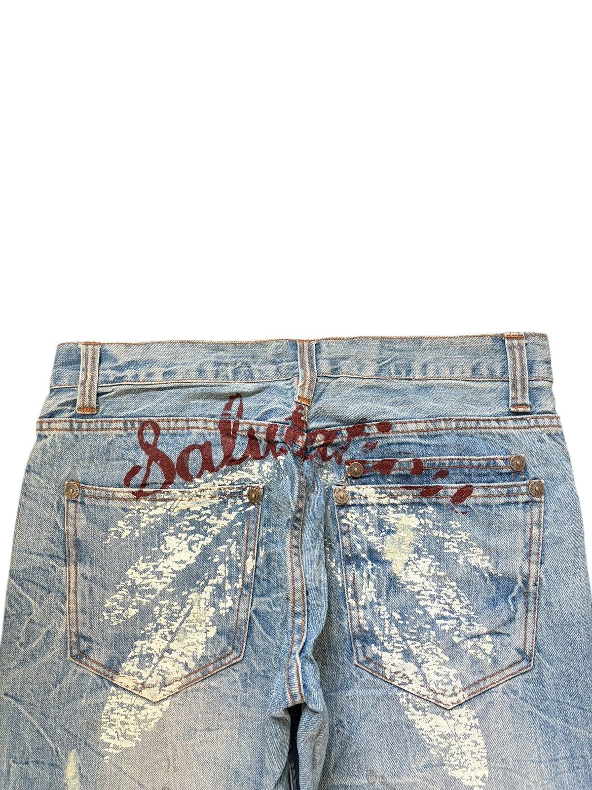 If Six Was Nine Vintage Nylaus Painted Splattered Distress Flare Jeans Size US 31 - 4 Thumbnail