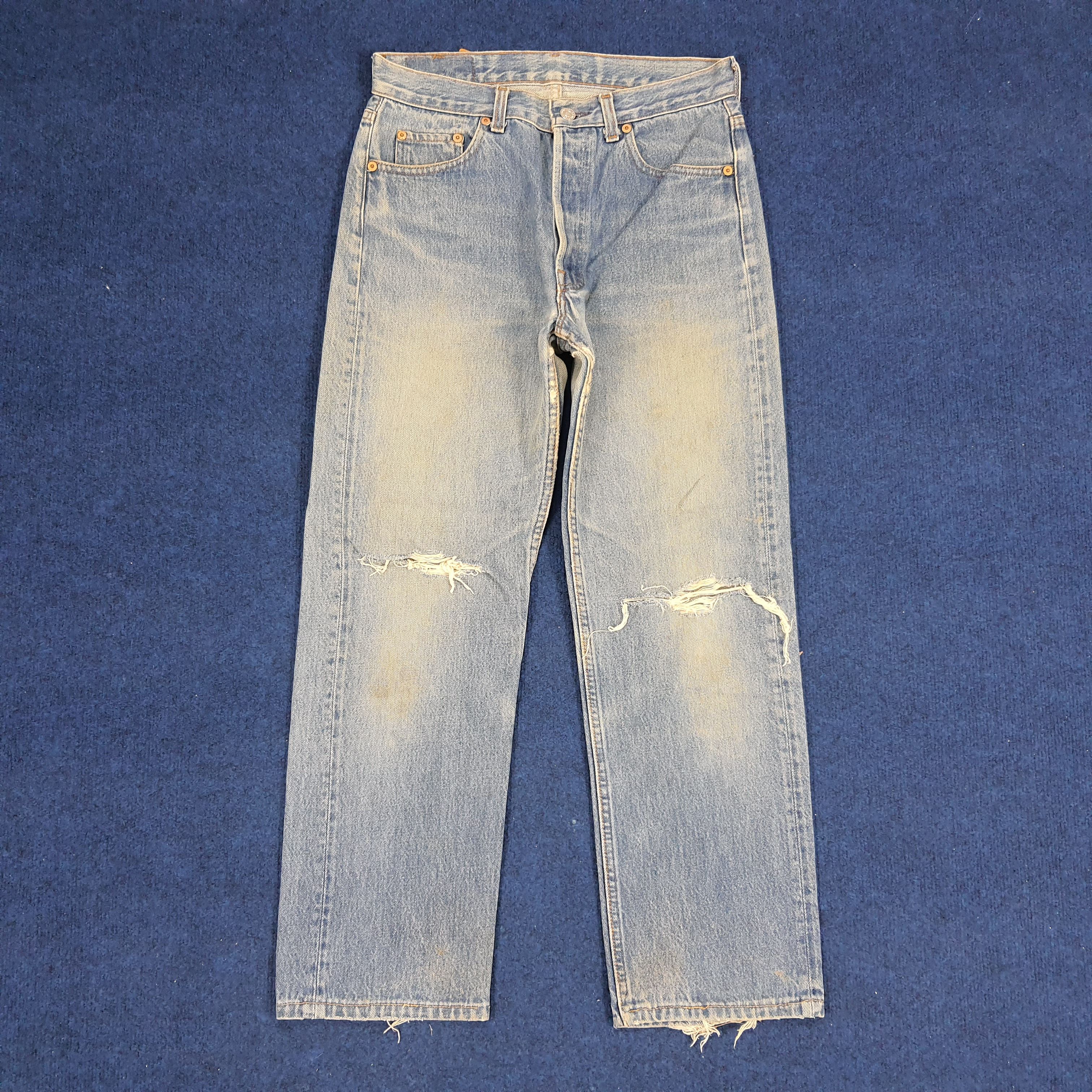 Levi's × Levi's Vintage Clothing × Vintage Vintage Levi's Straight Cut Distressed Denim Jeans Size US 29 - 1 Thumbnail