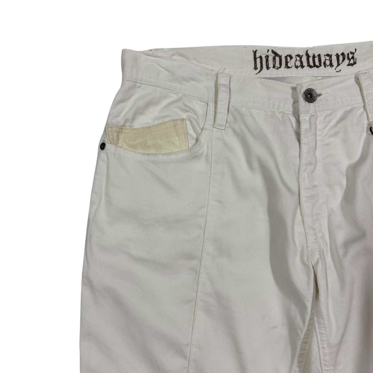 HIDEAWAYS Vtg🔥HIDEAWAYS Bell Bottom Wide White Pants Size US 33 - 7 Thumbnail