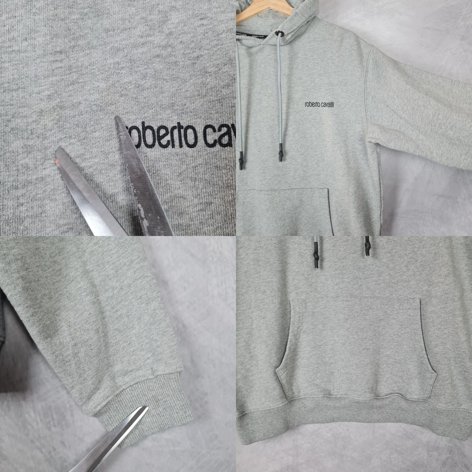 Roberto Cavalli Roberto Cavalli Hoodie Mens Large Gray Snake Graphic Studded Sweatshirt Designer Size US L / EU 52-54 / 3 - 8 Thumbnail