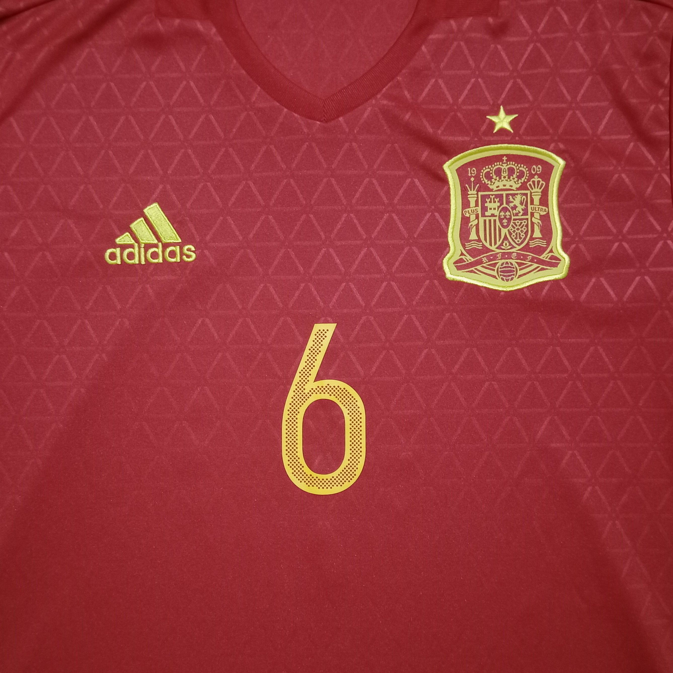 Adidas Spain Euro 2016 Home Jersey Andres Iniesta 6 Size US L / EU 52-54 / 3 - 3 Thumbnail