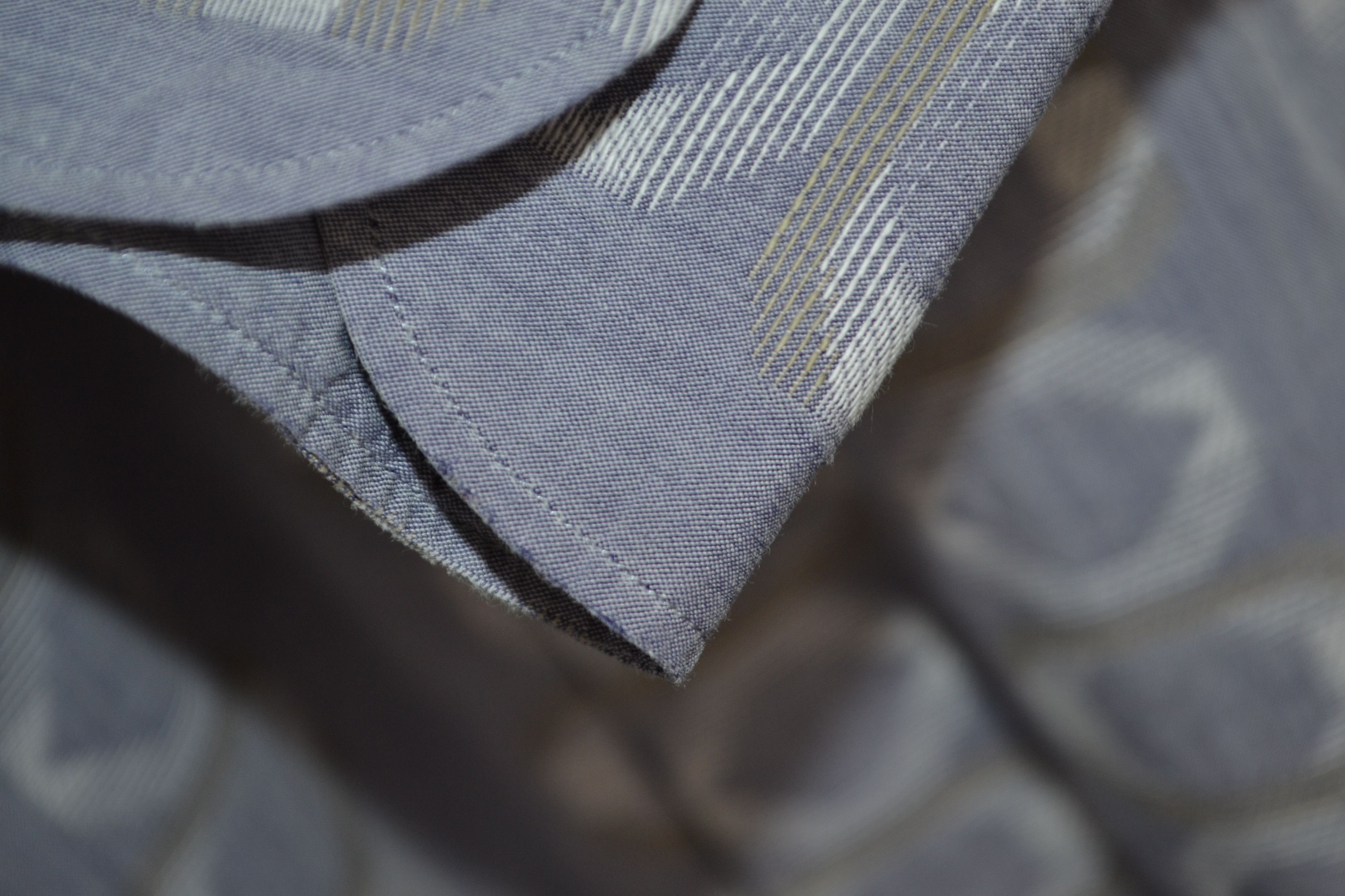 Canali Canali Shirt M Blue Gray Cotton Geometric Button Up Italy Size US M / EU 48-50 / 2 - 7 Thumbnail