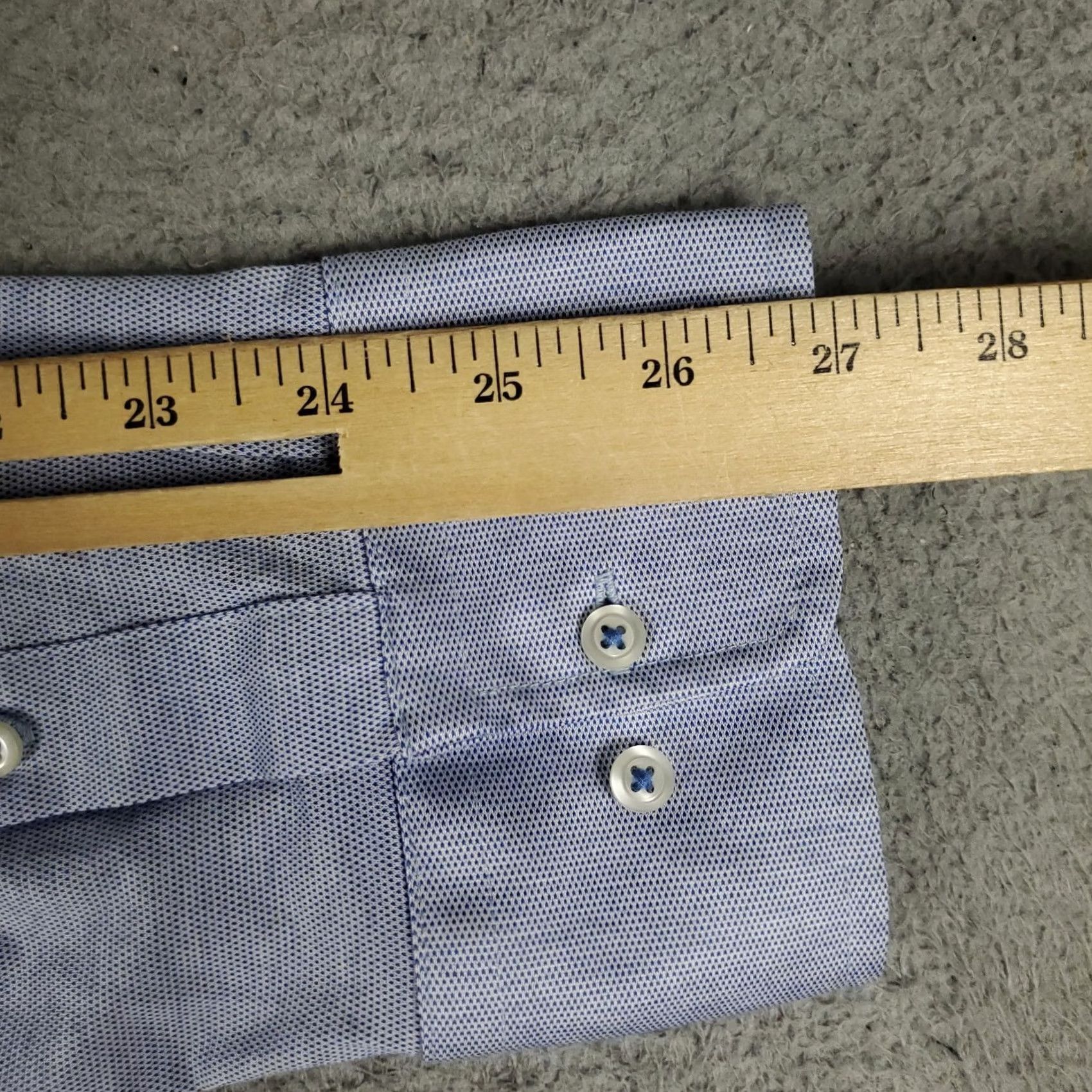 David Donahue David Donahue Shirt Mens Size 18 Blue Dress Button Up Long Sleeve Shirt Size 48R - 6 Thumbnail