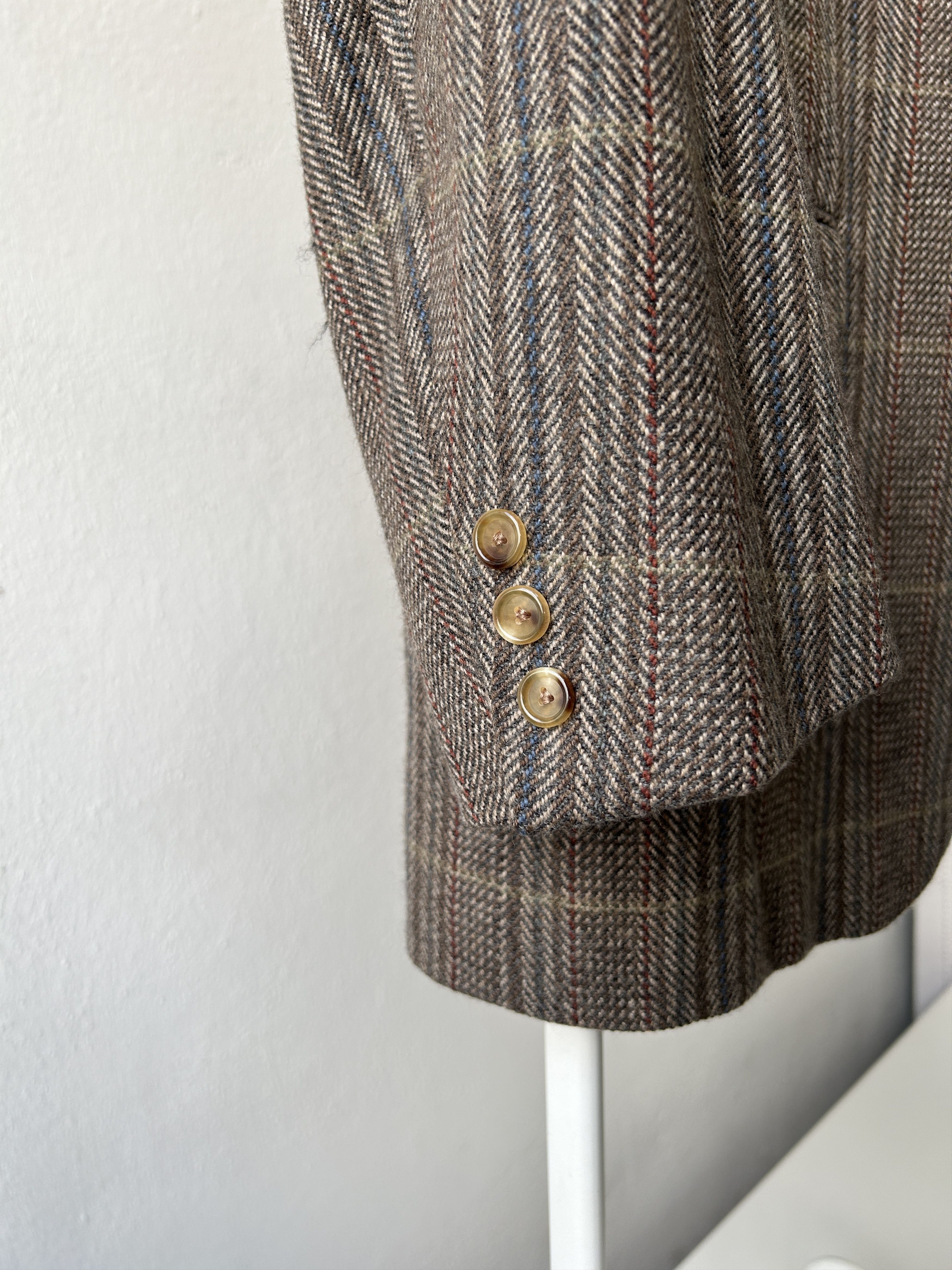 Vintage Vintage handmade checkered cashmere blazer Size 40S - 8 Thumbnail
