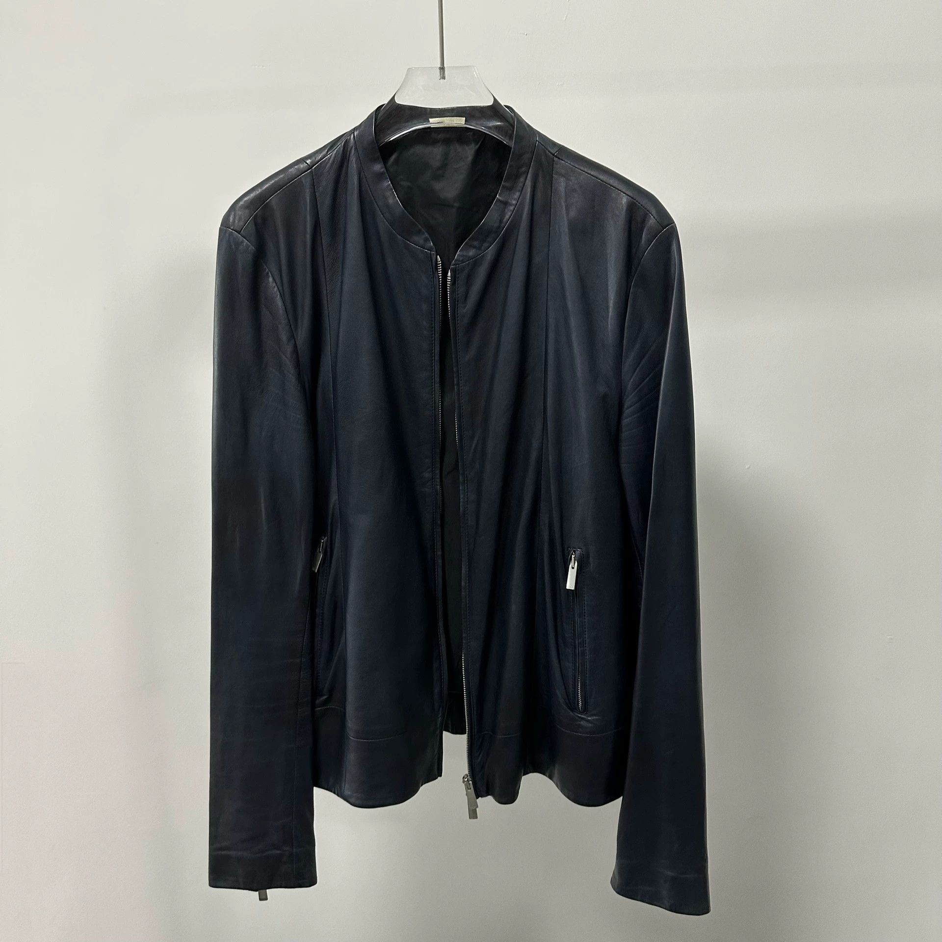 Fendi Fendi Navy Blue 100% Lambskin Leather Jacket 50 Size US M / EU 48-50 / 2 - 1 Thumbnail