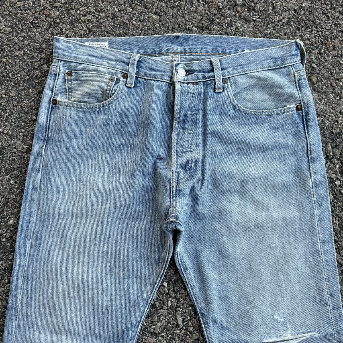 Levi's LEVI'S 501 PREMIUM STRAIGHT FADED JEAN DENIM PANTS Size US 35 - 3 Thumbnail