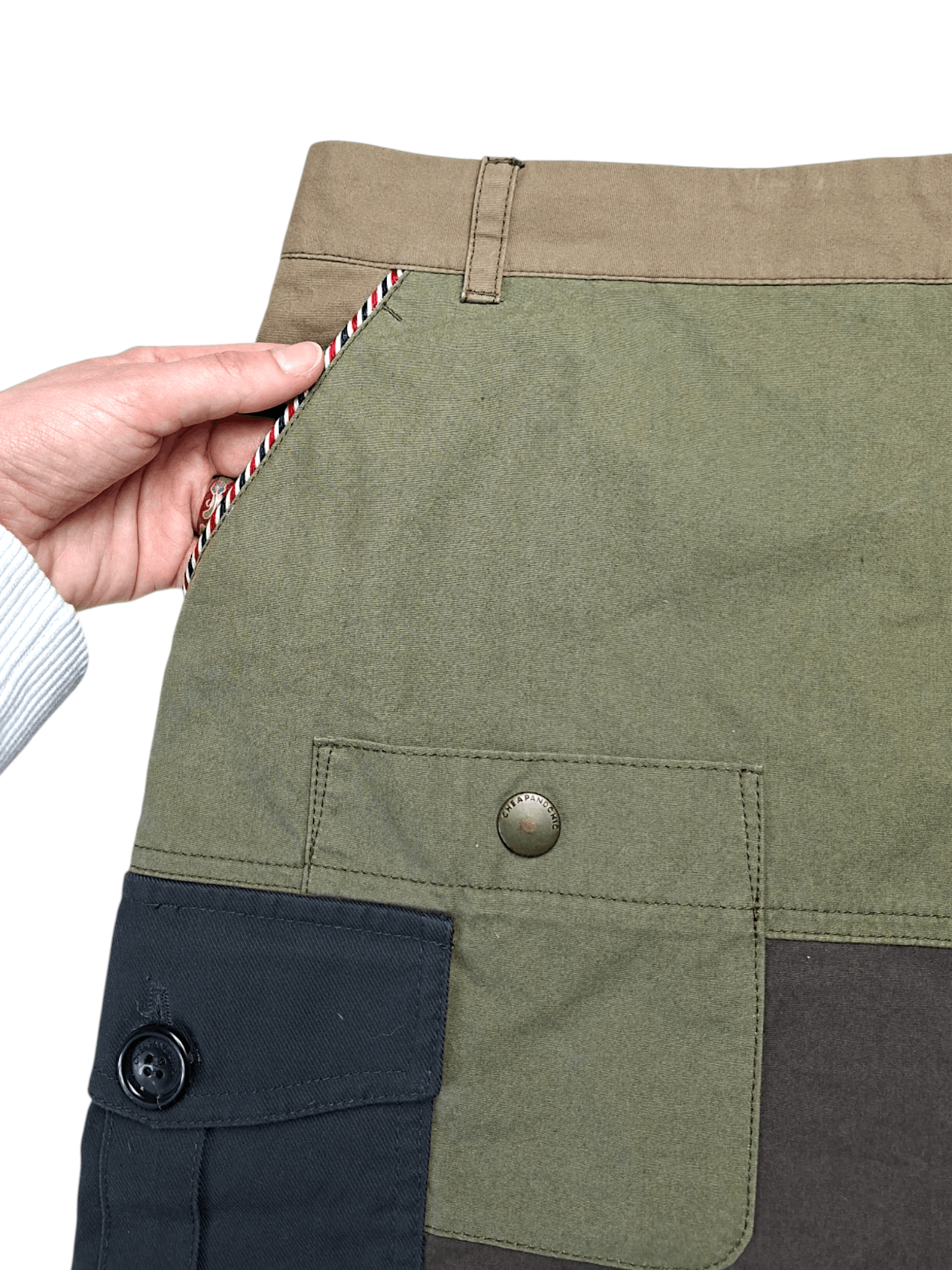 Moschino Rare Archival MOSCHINO Cheap and Chic Patchwork Skirt Size 30" / US 8 / IT 44 - 10 Thumbnail