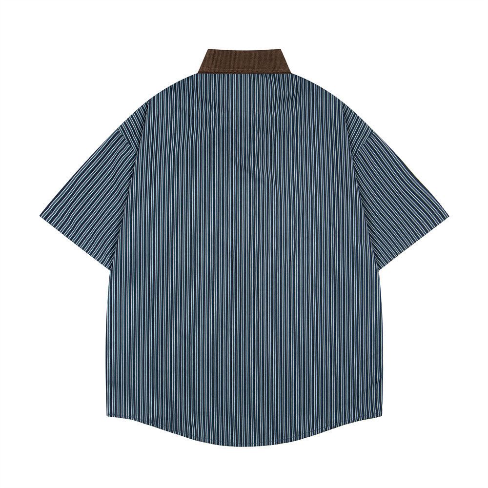 Japanese Brand Men's hip-hop star embroidered striped short-sleeved shirt Size US M / EU 48-50 / 2 - 2 Thumbnail
