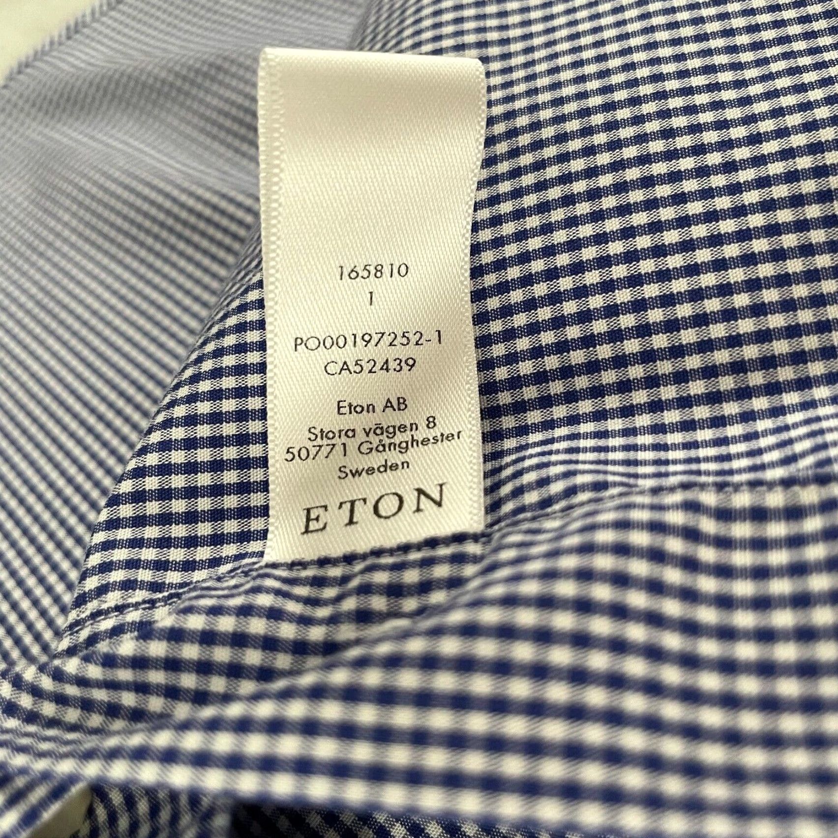Eton VINTAGE Etón Dress Shirt Adult Medium Long Sleeve Blue Check Button Up Mens Business Casual Formal Wedding Size US M / EU 48-50 / 2 - 7 Thumbnail