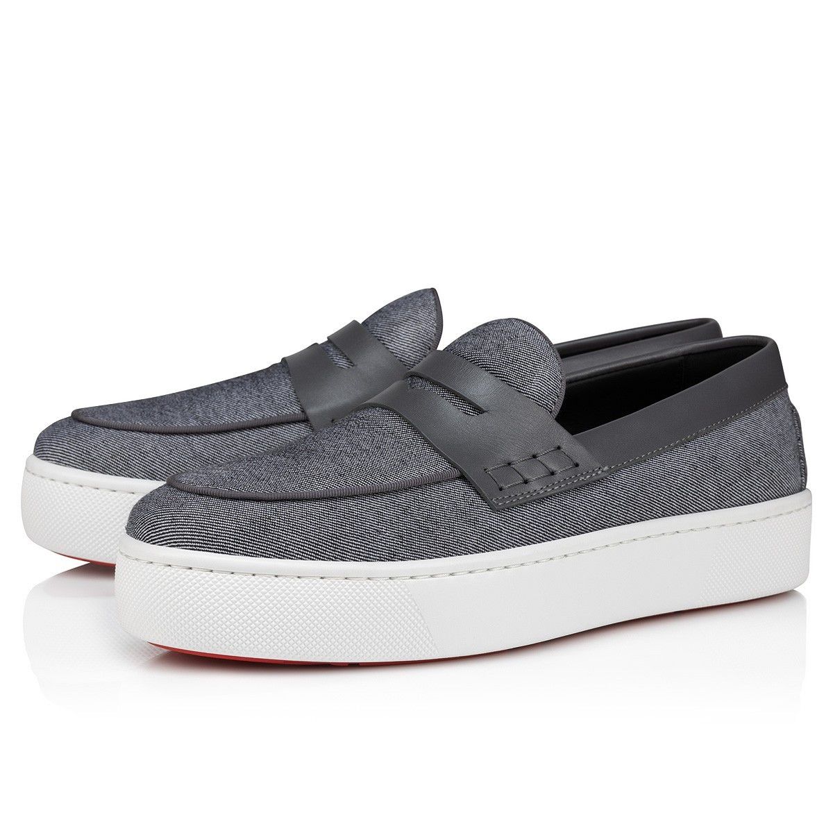 Christian Louboutin oc11z0325 Paqueboat Flat Lin Country in Smoky Size US 13 / EU 46 - 1 Thumbnail