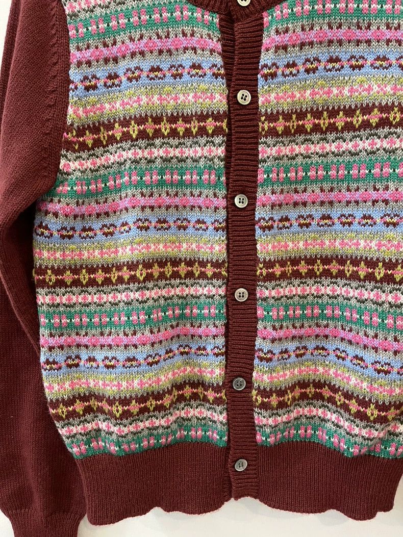 Comme des Garcons Comme des Garcons Brown-red striped knitted sweater cardig Size S / US 4 / IT 40 - 4 Thumbnail