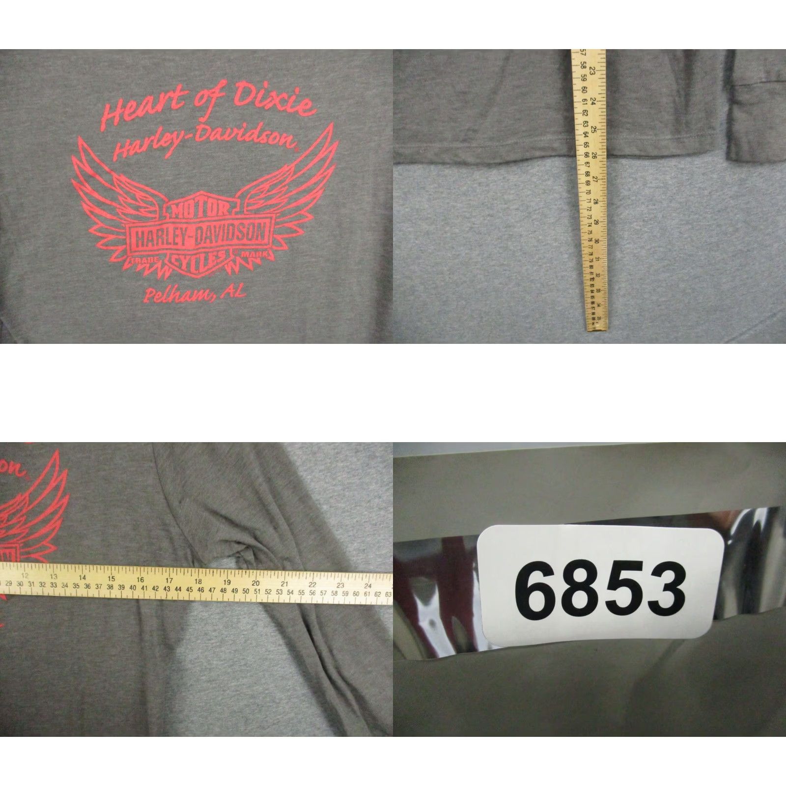 Harley Davidson Harley-Davidson Shirt Women's Gray Motorcycle Stretch Thumb Hole XL Gray Cotton Polyester Spandex Knit T-Shirt Casual Basic Skull Pattern Size XL / US 12-14 / IT 48-50 - 8 Thumbnail
