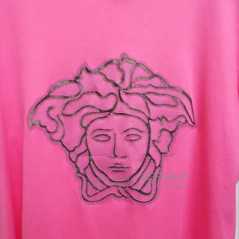 Versace Versace Pink Cotton Logo T-Shirt for Women . Size S / US 4 / IT 40 - 3 Thumbnail