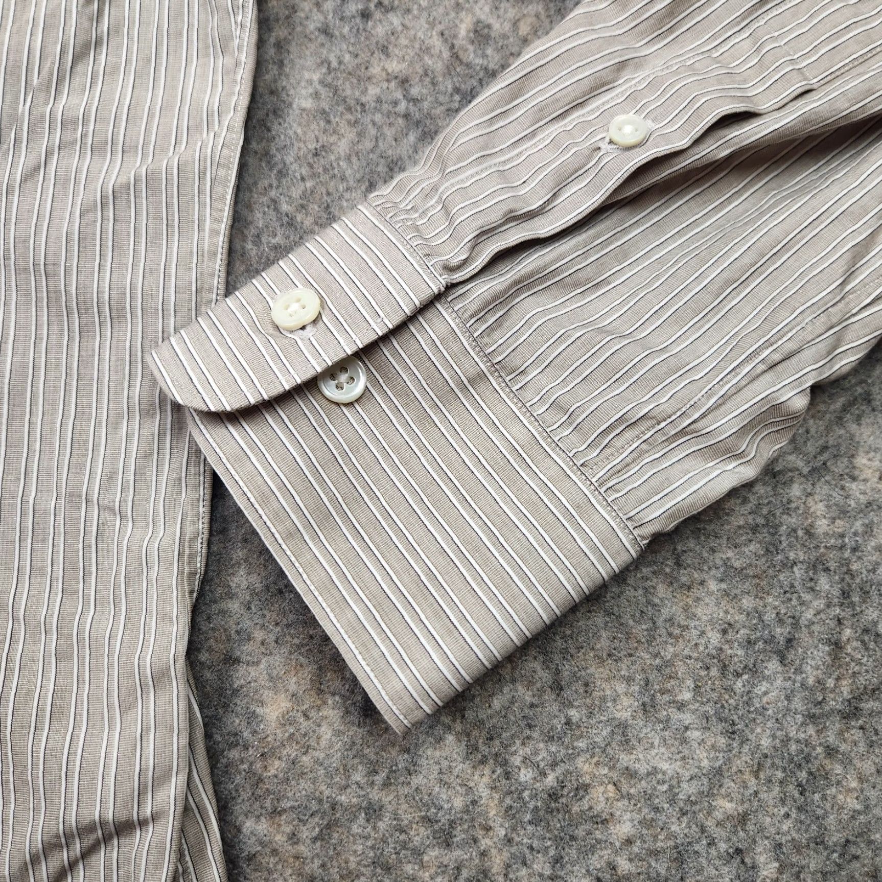 John Varvatos John Varvatos Shirt Mens Medium Gray Striped Long Sleeve Button Up Casual Dress Shirt Size US M / EU 48-50 / 2 - 5 Thumbnail