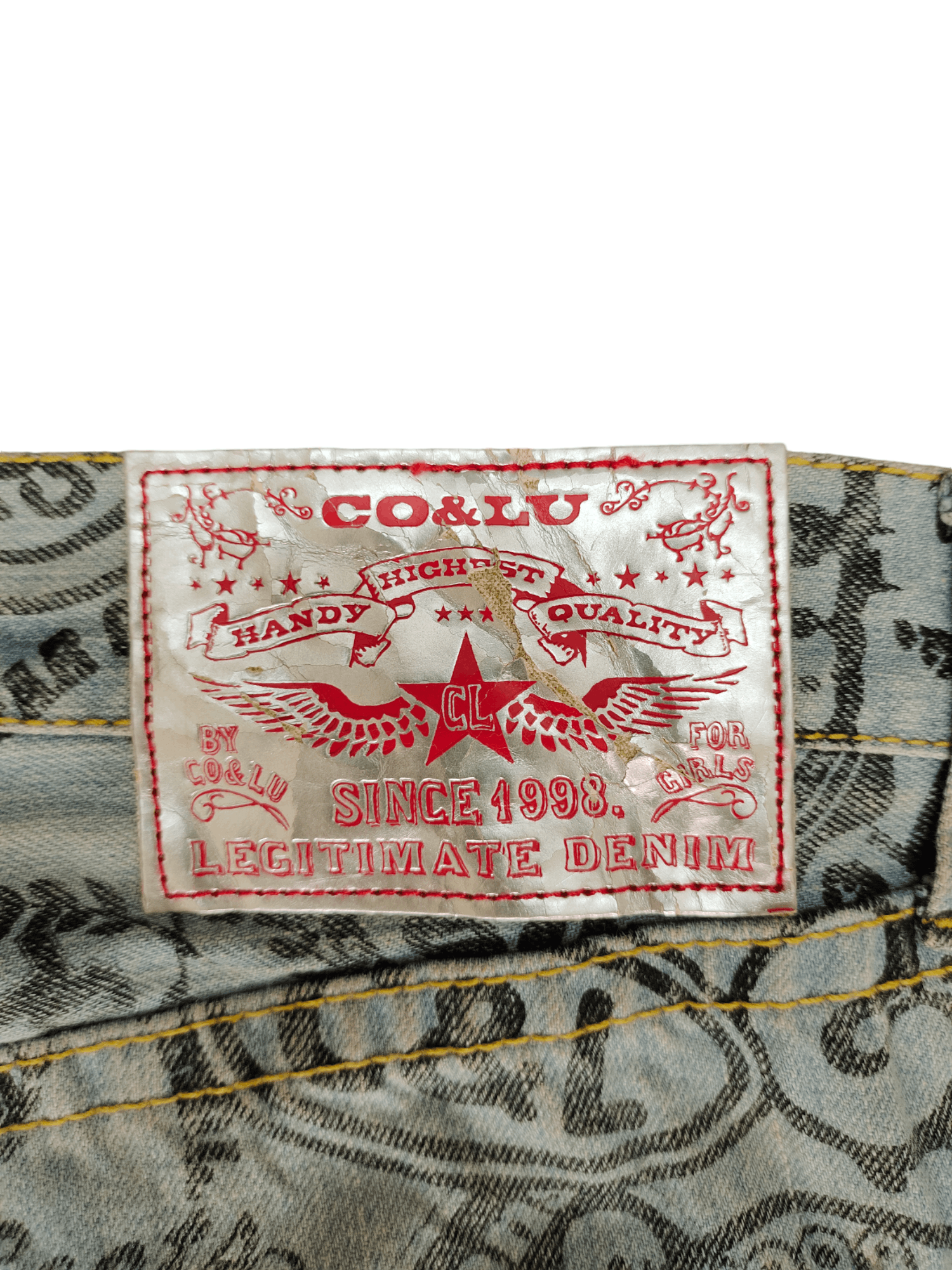 Japanese Brand Japanese Co & Lu Full Print Hysteric Glamour Style Jeans Size US 33 - 15 Thumbnail