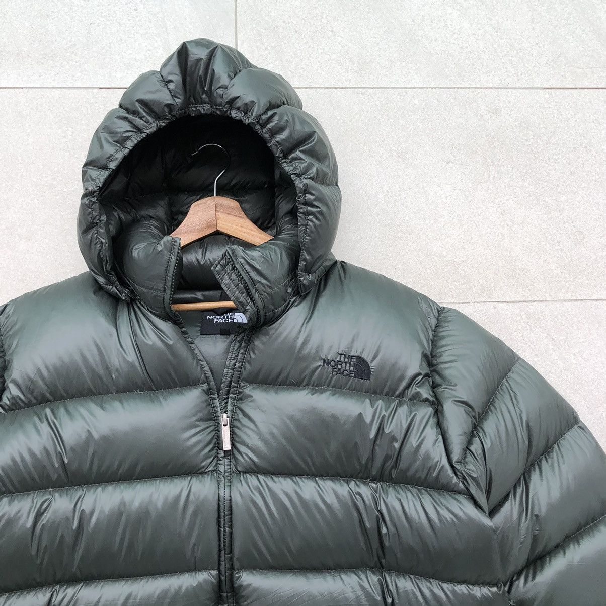 The North Face The North Face Down Jacket Full Zip Hood Green [XL] Size US XL / EU 56 / 4 - 3 Thumbnail
