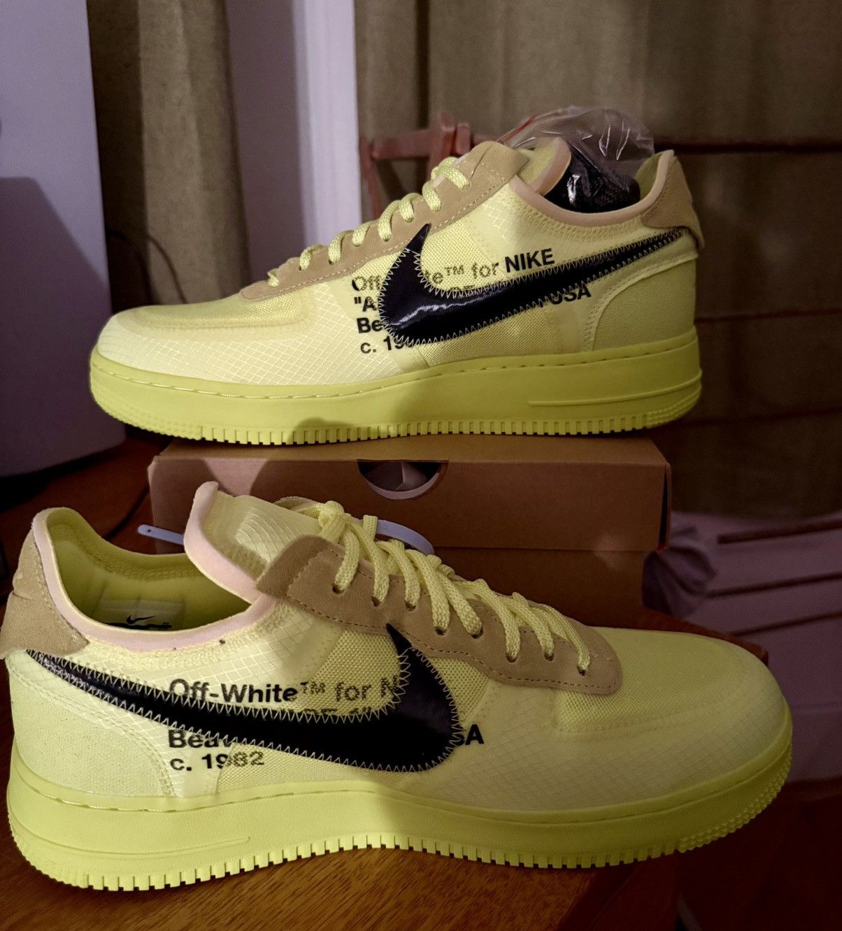 Size Nike Air Force Low Off-White Volt (2018) DS