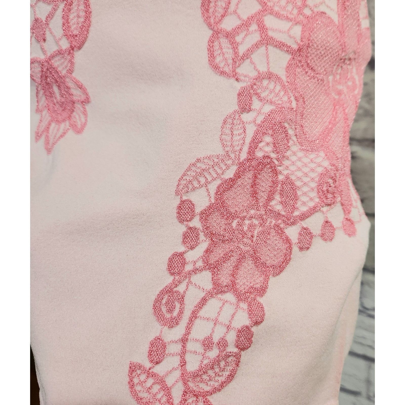 Other Soho Girls Pink Lace Overlay Detail Tank Top One Size Fits Size ONE SIZE - 3 Thumbnail