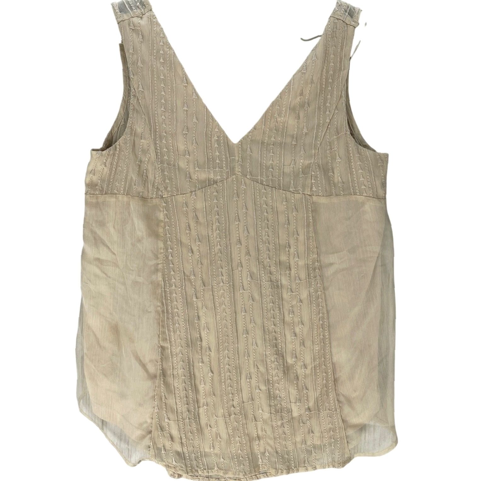 Vintage Doe Rae Top Women S Beige Sleeveless V Neck Flowy Cottagecore Boho Coquette Tunic Tank Vintage? Size S / US 4 / IT 40 - 2 Thumbnail