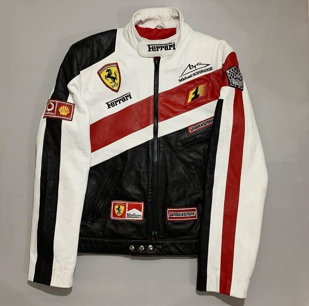 Ferrari × Handmade × Vintage Ferrari cafe Racer Motorcycle Leather ...