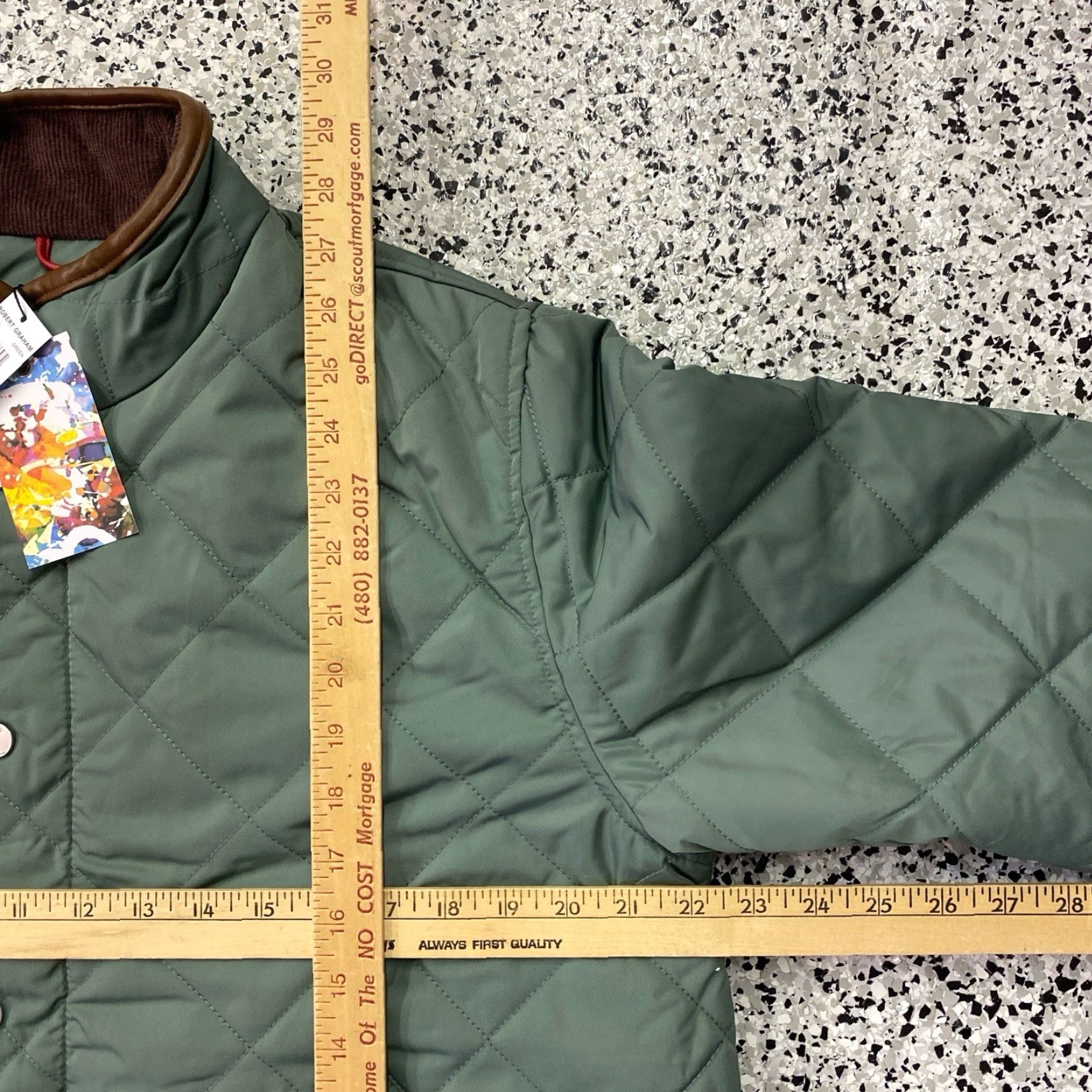 Robert Graham Robert Graham Quilted Field Jacket Green Mens Medium Water Repellent NWT Size US M / EU 48-50 / 2 - 3 Thumbnail