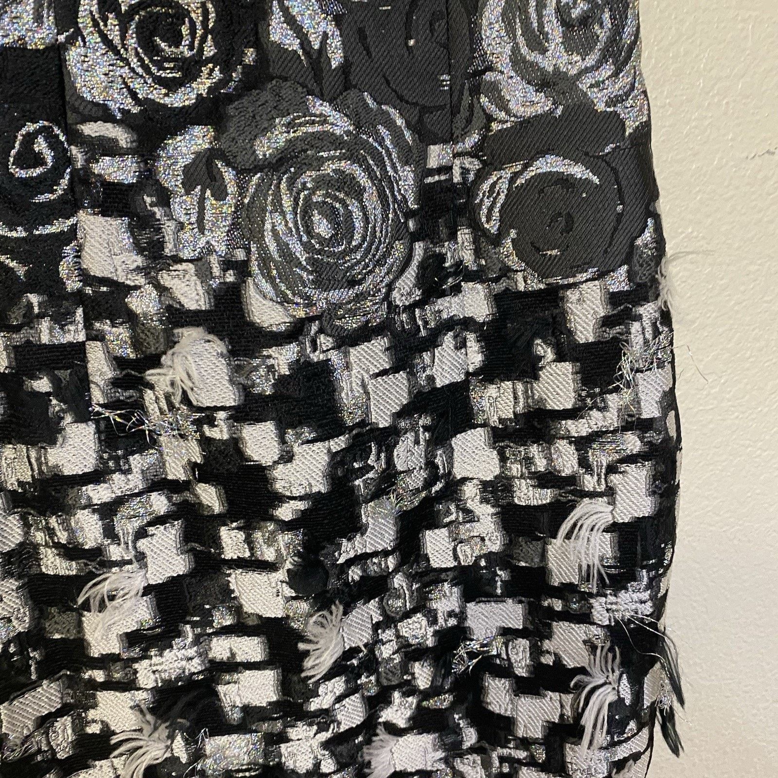 St. John ST JOHN COUTURE Dress Black Caviar & Silk Metallic Silver Size XS / US 0-2 / IT 36-38 - 3 Thumbnail