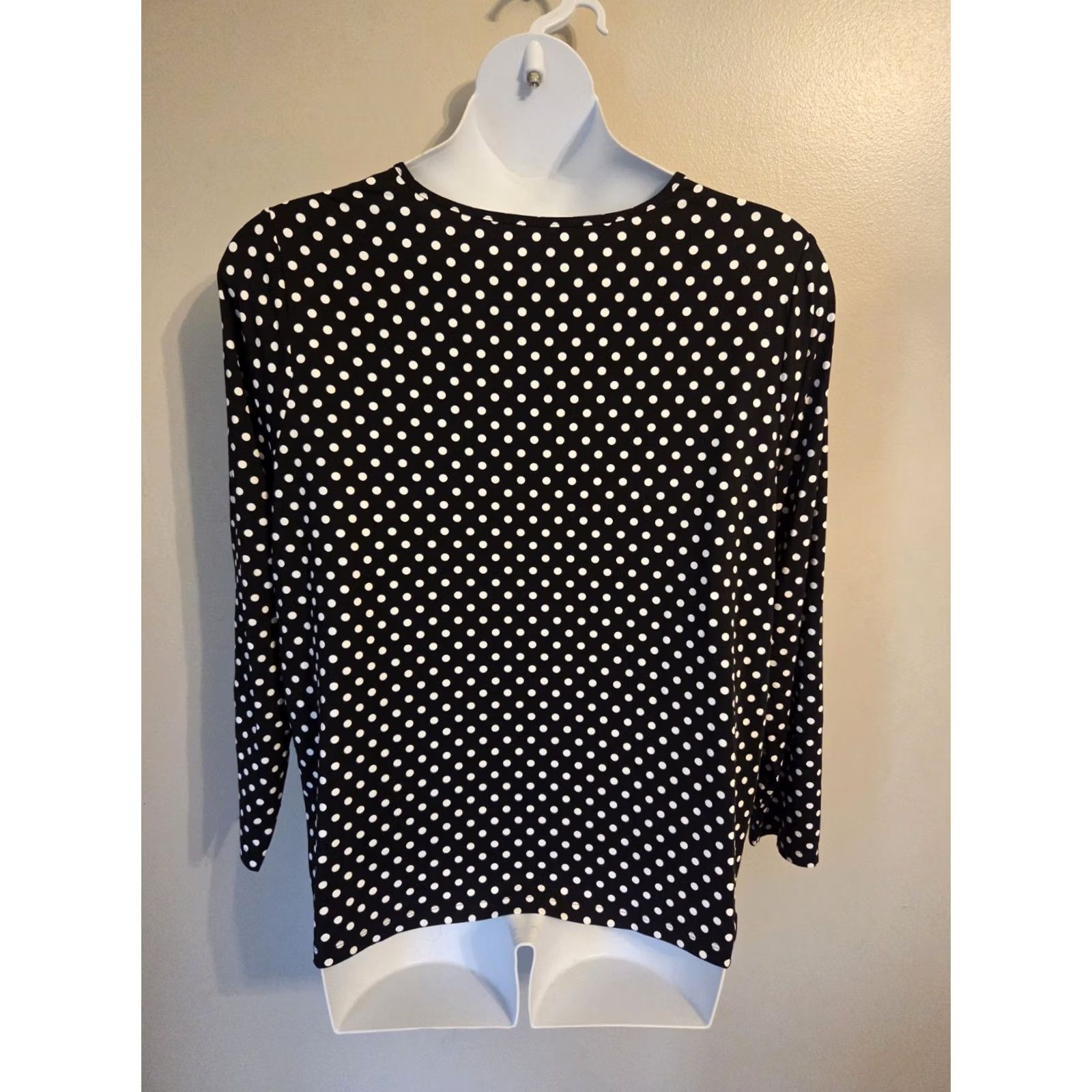 Lands' End Lands End Black White Polka Dot Print Silky Shirt 2X Womens Size XXL / US 16-18 / IT 52-54 - 5 Thumbnail