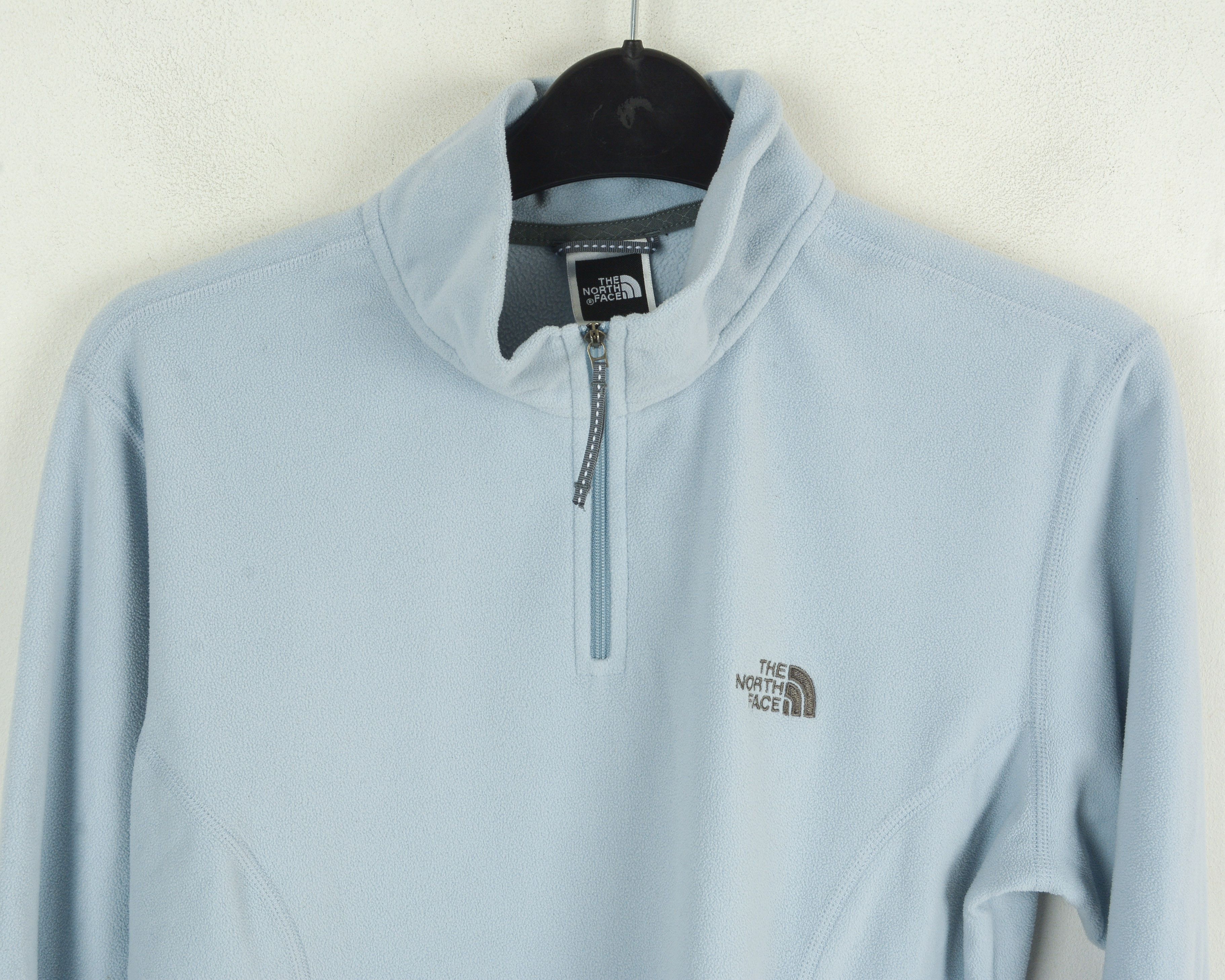The North Face M Blue Fleece Jumper Pullover Sweater Zip Neck Sweatshirt Size M / US 6-8 / IT 42-44 - 2 Thumbnail