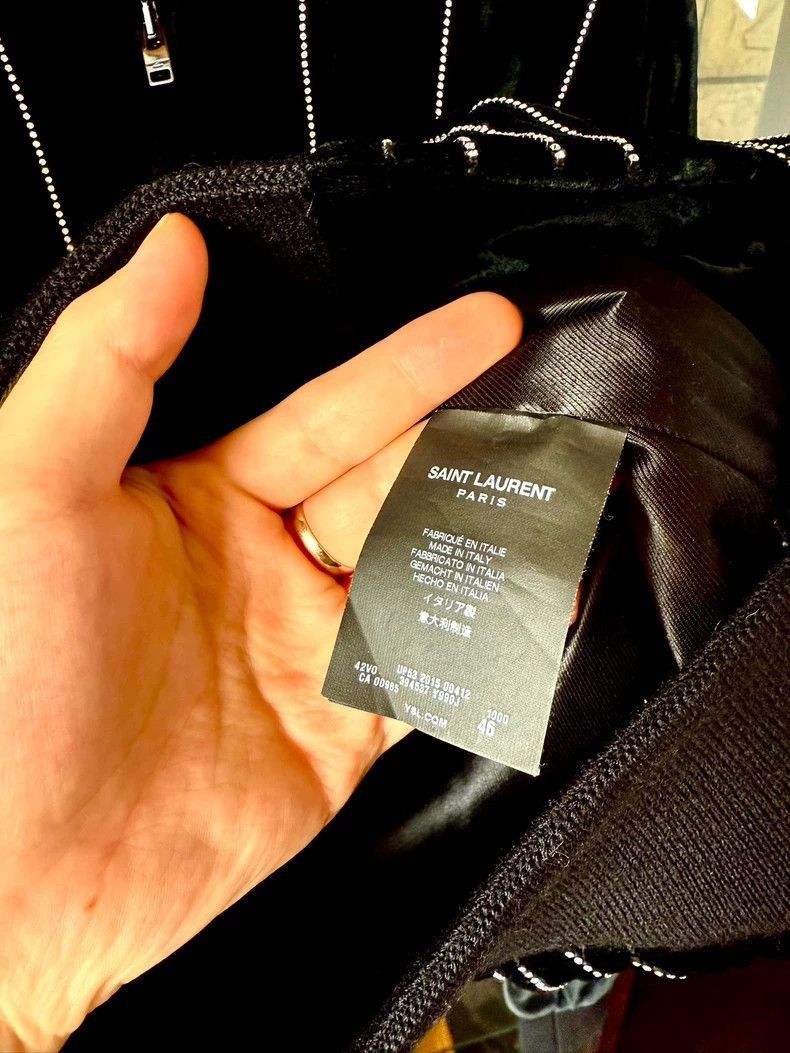 Saint Laurent Paris Saint Laurent Paris Saint Laurent Velvet Bomber Jacket wit Size US M / EU 48-50 / 2 - 4 Thumbnail
