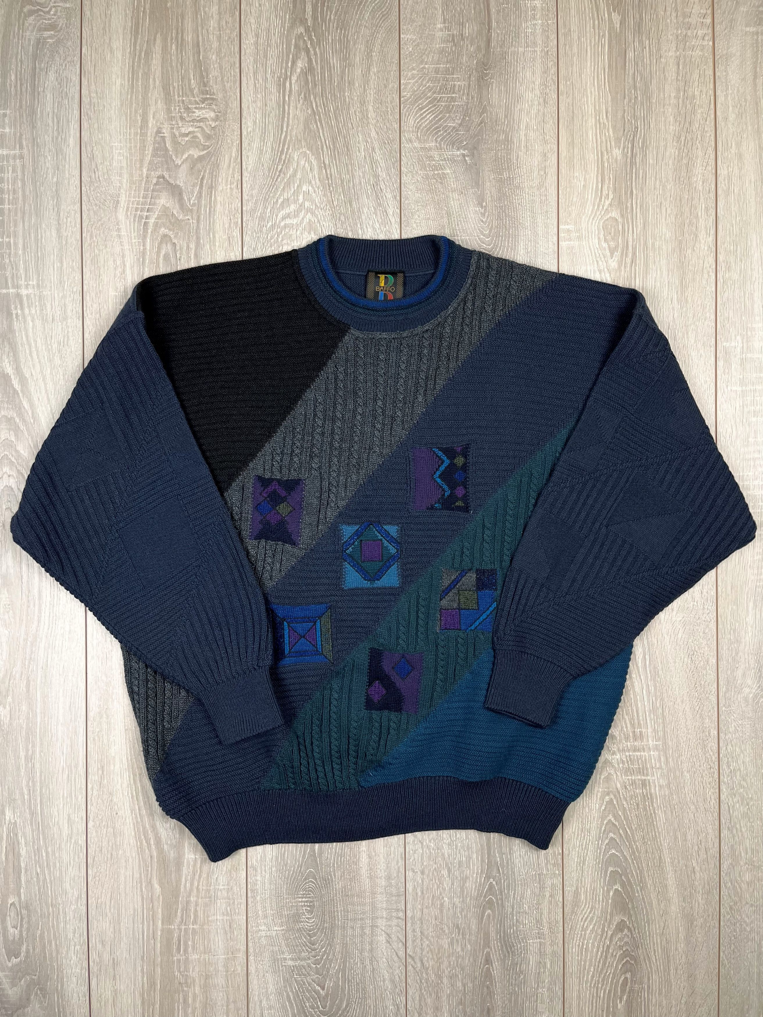 Vintage Vintage Baffo Crazy Pattern Knit Sweater Made In Italy | Grailed