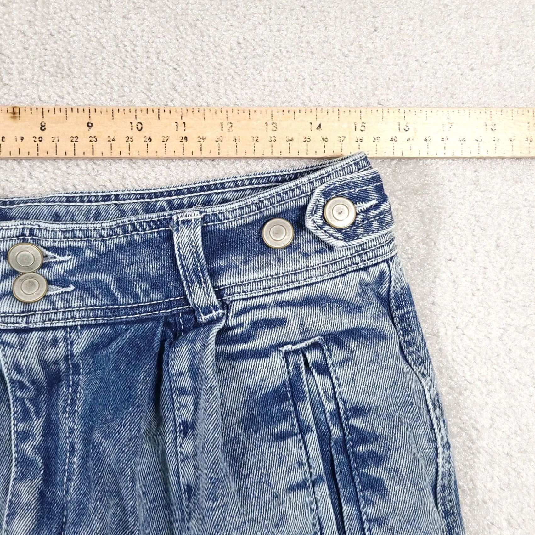 Vintage SO Jeans Women's 13/31 Pleated Super High Rise Straight Acid Wash Denim Bareback Jeans Women XS-XL? Size 30" / US 8 / IT 44 - 7 Thumbnail