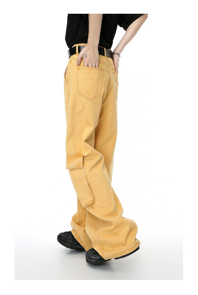 Japanese Brand × Jean Retro loose straight yellow workwear jeans Size US 32 / EU 48 - 5 Thumbnail