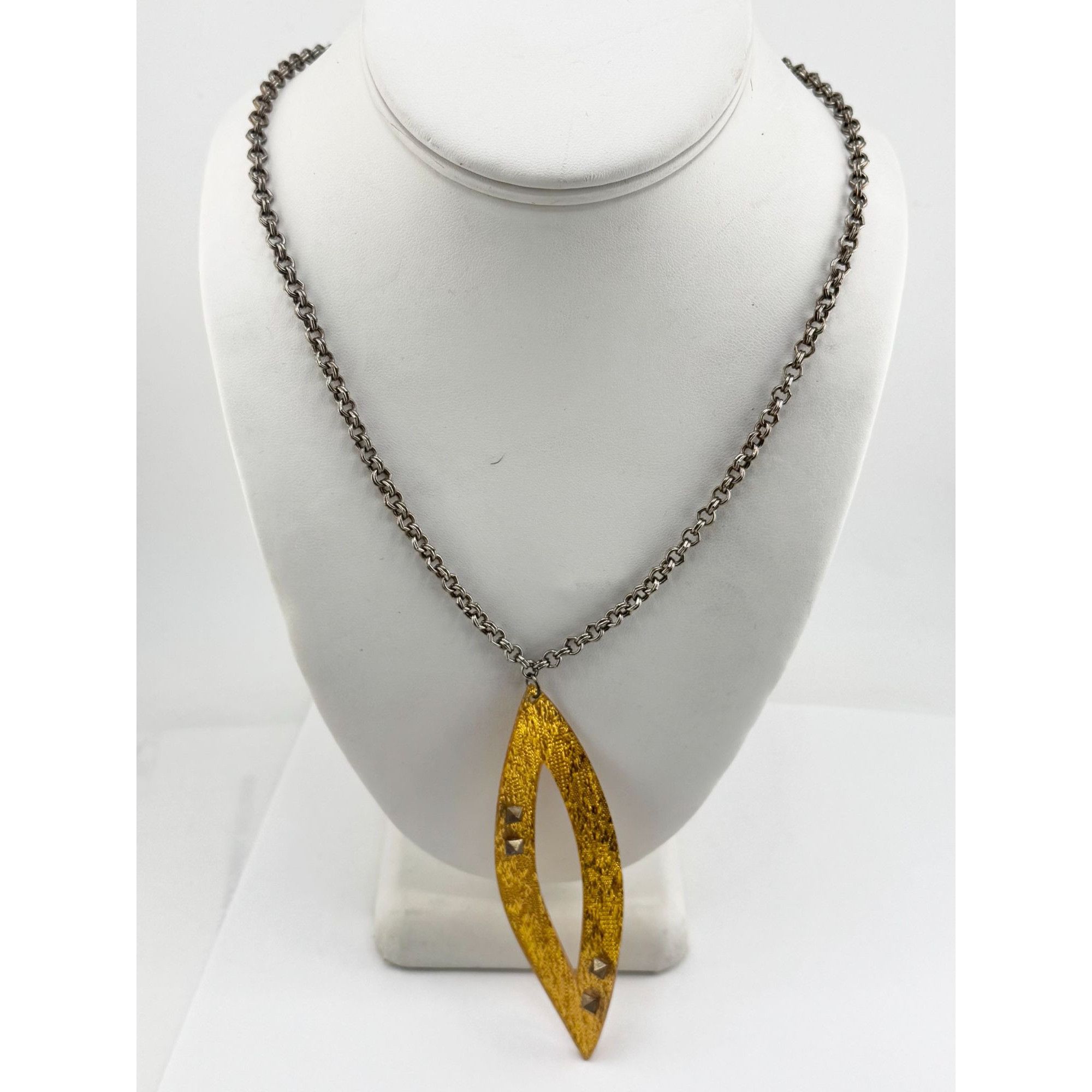 Vintage Vintage yellow confetti lucite stud pendant necklace Size ONE SIZE - 4 Thumbnail