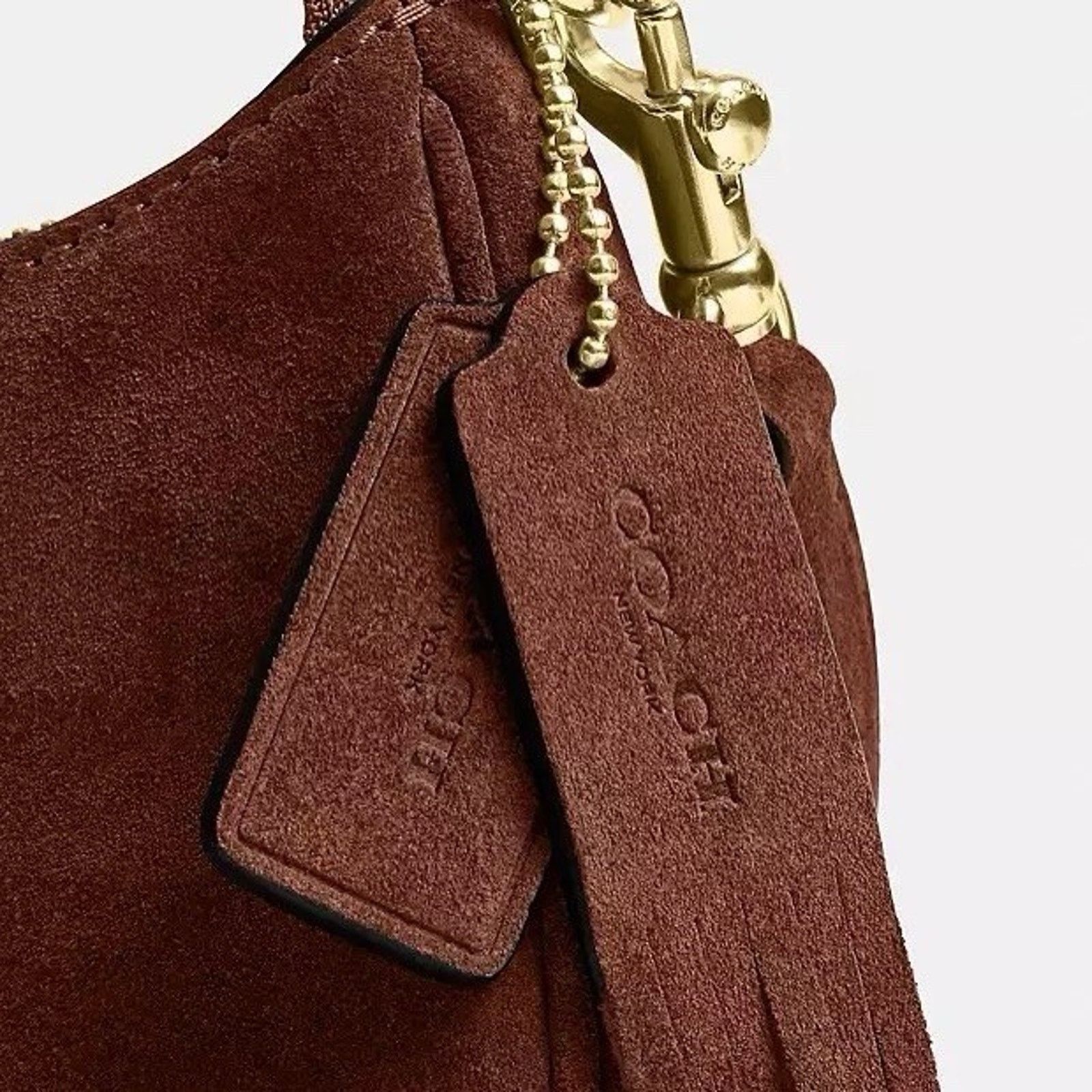 Coach NWT Coach Teri Mini Crossbody Bag CCE42 Suede Vintage Brown Size ONE SIZE - 16 Thumbnail