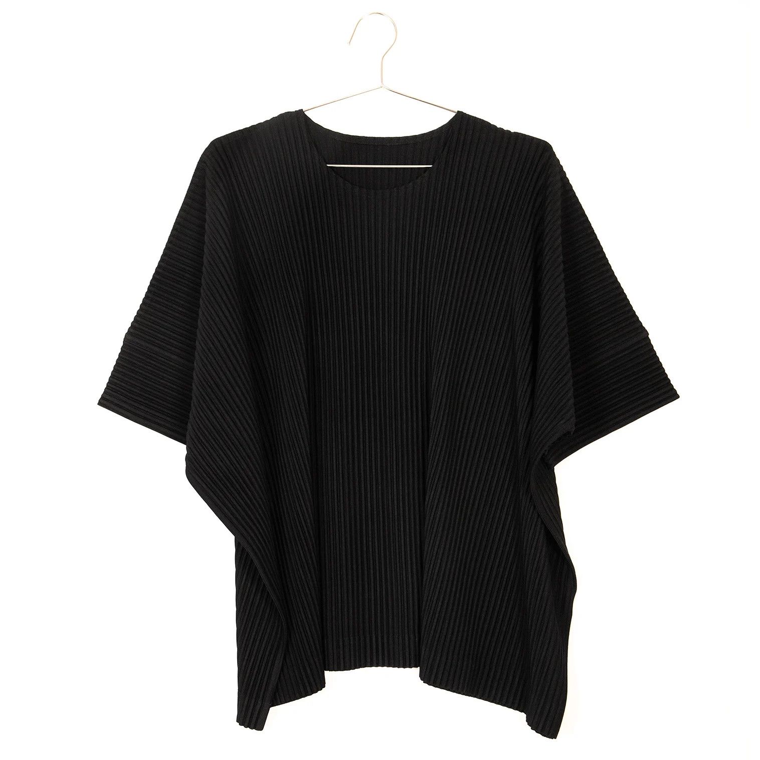 Issey Miyake Pleats Wide Short Sleeve T-Shirt in Black Size US L / EU 52-54 / 3 - 1 Thumbnail