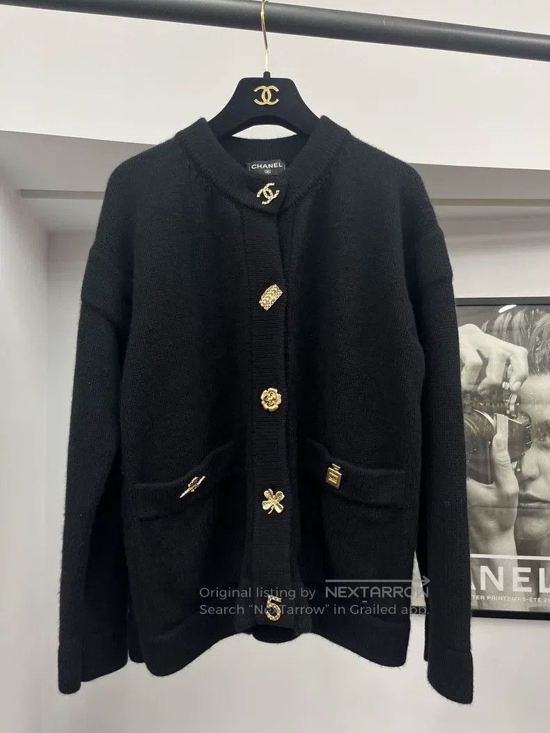Chanel Chanel 22B black multi-element silhouette cashmere knitted Size XXS / US 00 / IT 34 - 1 Thumbnail