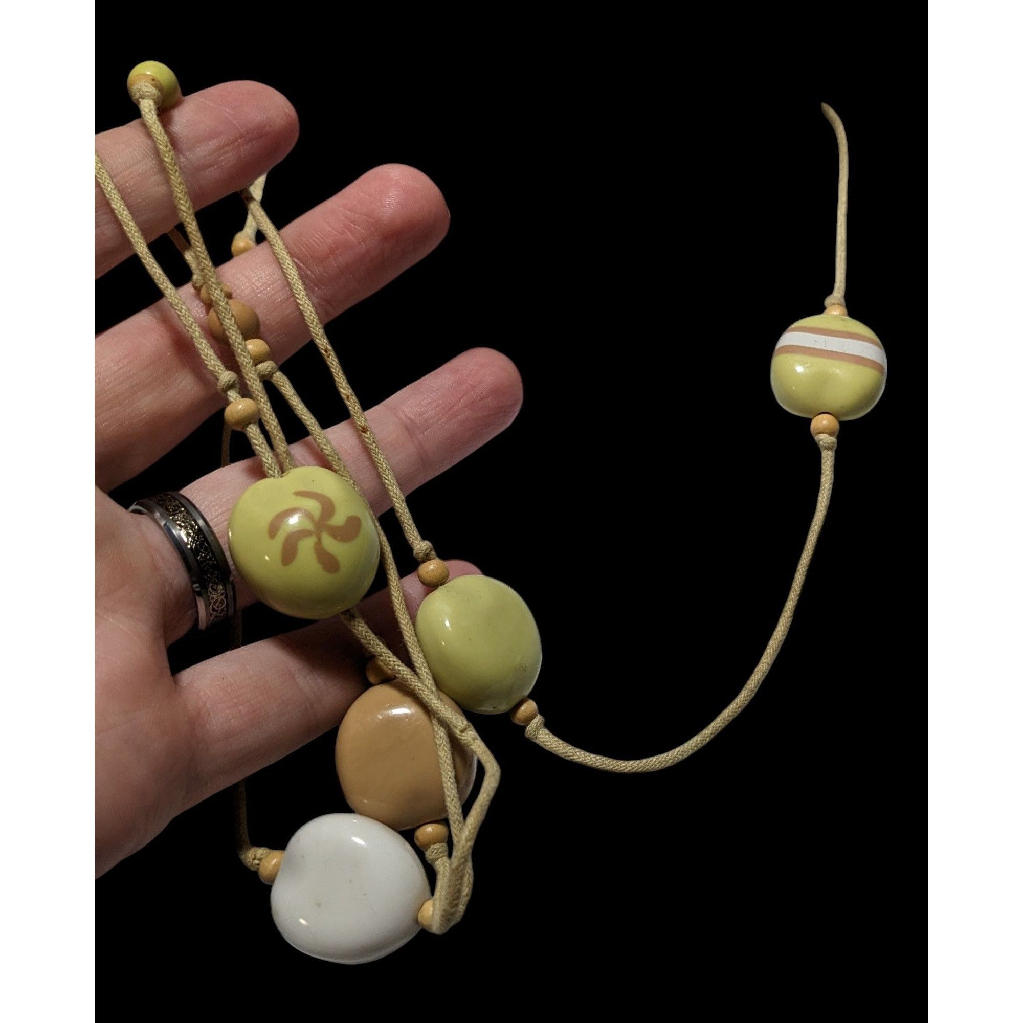 Other Vintage Floral Yellow Kukui Nut Necklace Size ONE SIZE - 3 Thumbnail