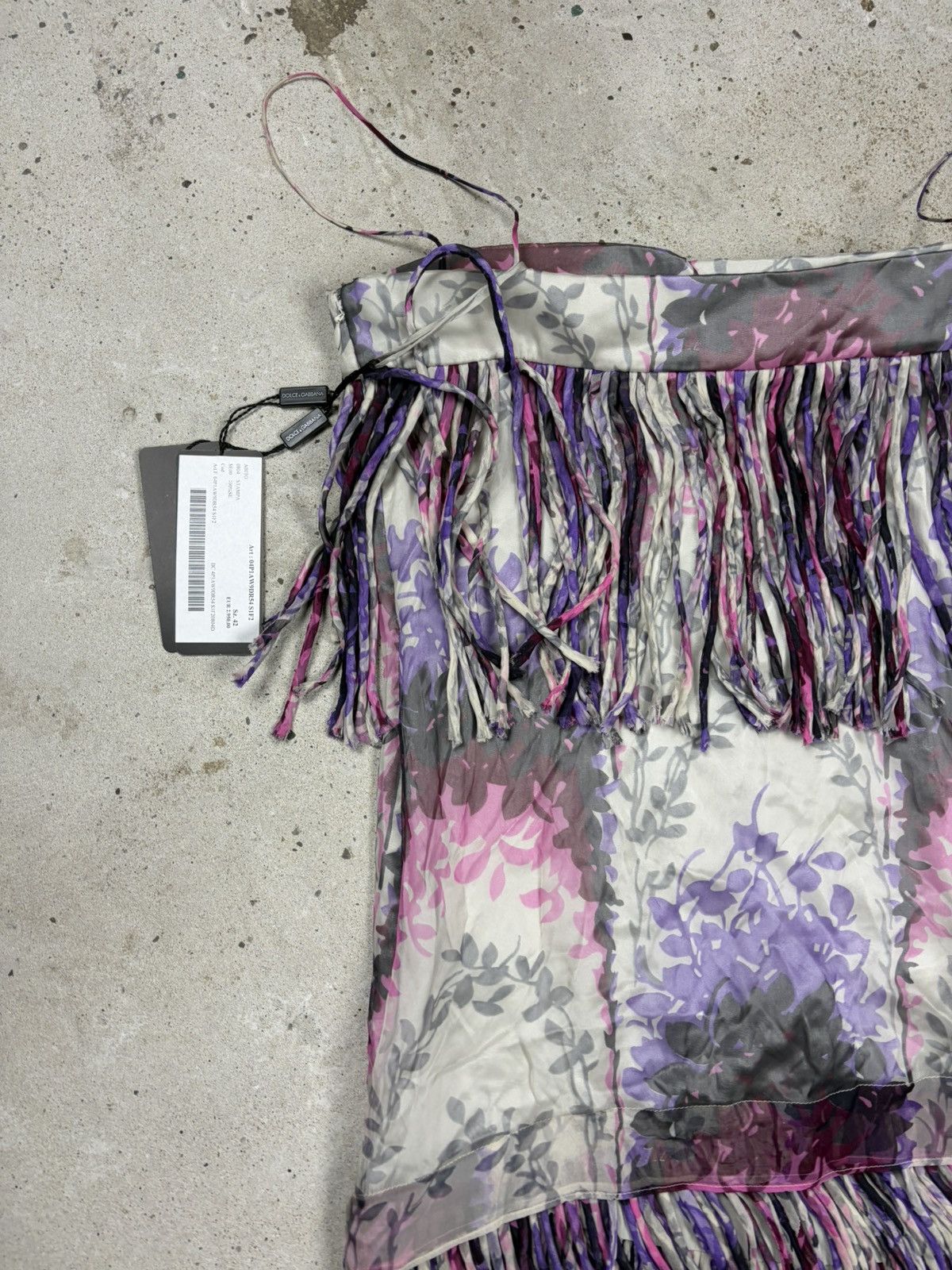 Dolce & Gabbana SS 2004 Dolce & Gabbana Silk Fringe Mesh Dress Size M / US 6-8 / IT 42-44 - 20 Thumbnail