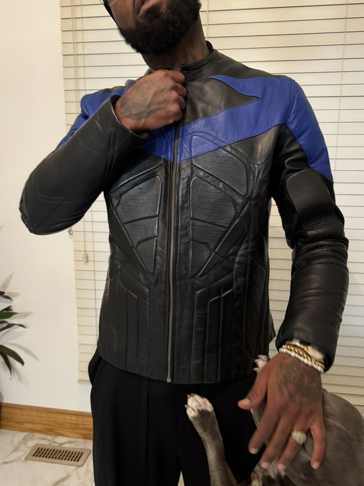 Genuine Leather Vintage Night-wing Batman Black Leather Motorcycle Jacket Size US L / EU 52-54 / 3 - 17 Thumbnail