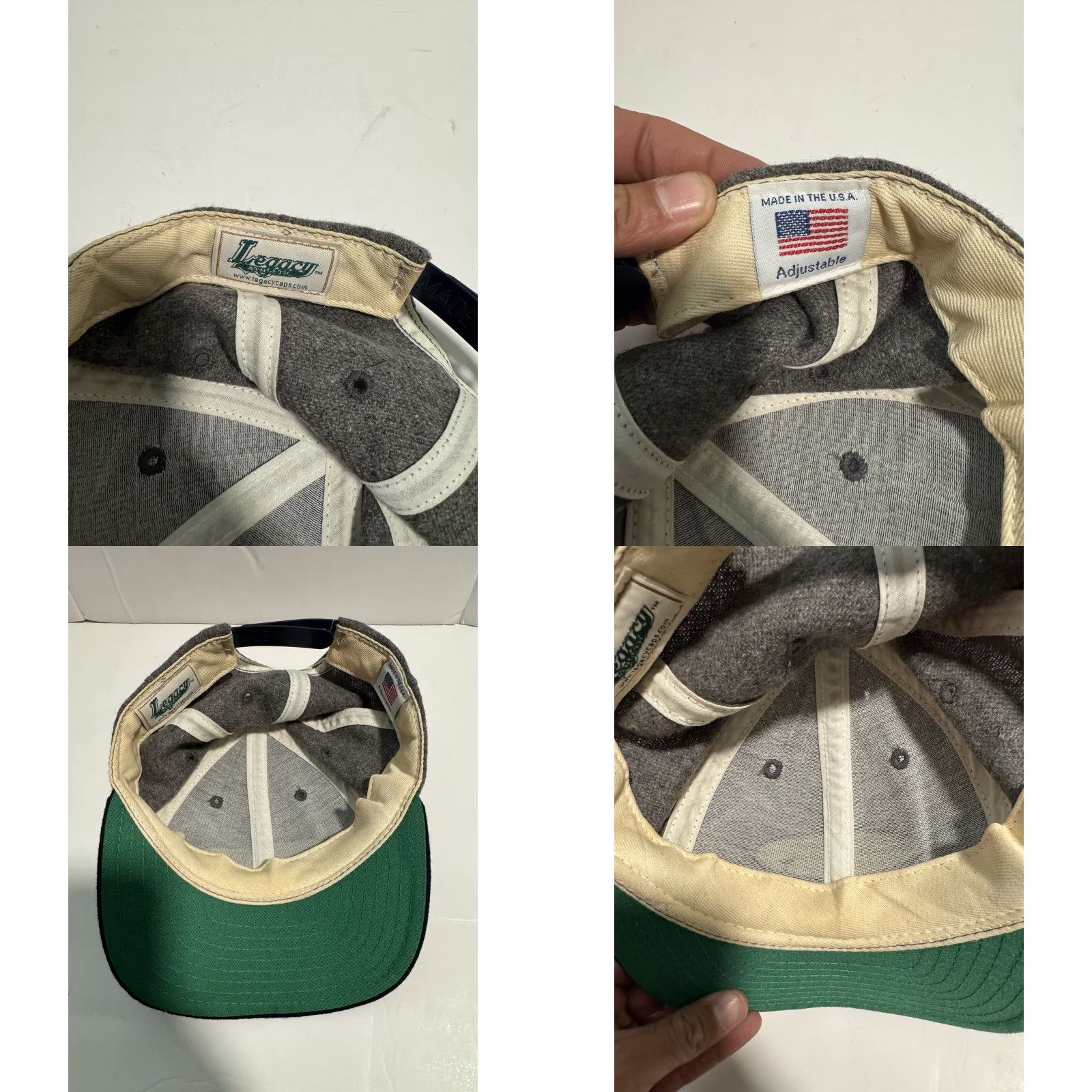 Vintage VINTAGE 1990s NYU Hat Cap Snapback Adjustable Made In USA Legacy Athletics Grey/blue Cotton/Wool Cap Mens Size ONE SIZE - 8 Thumbnail