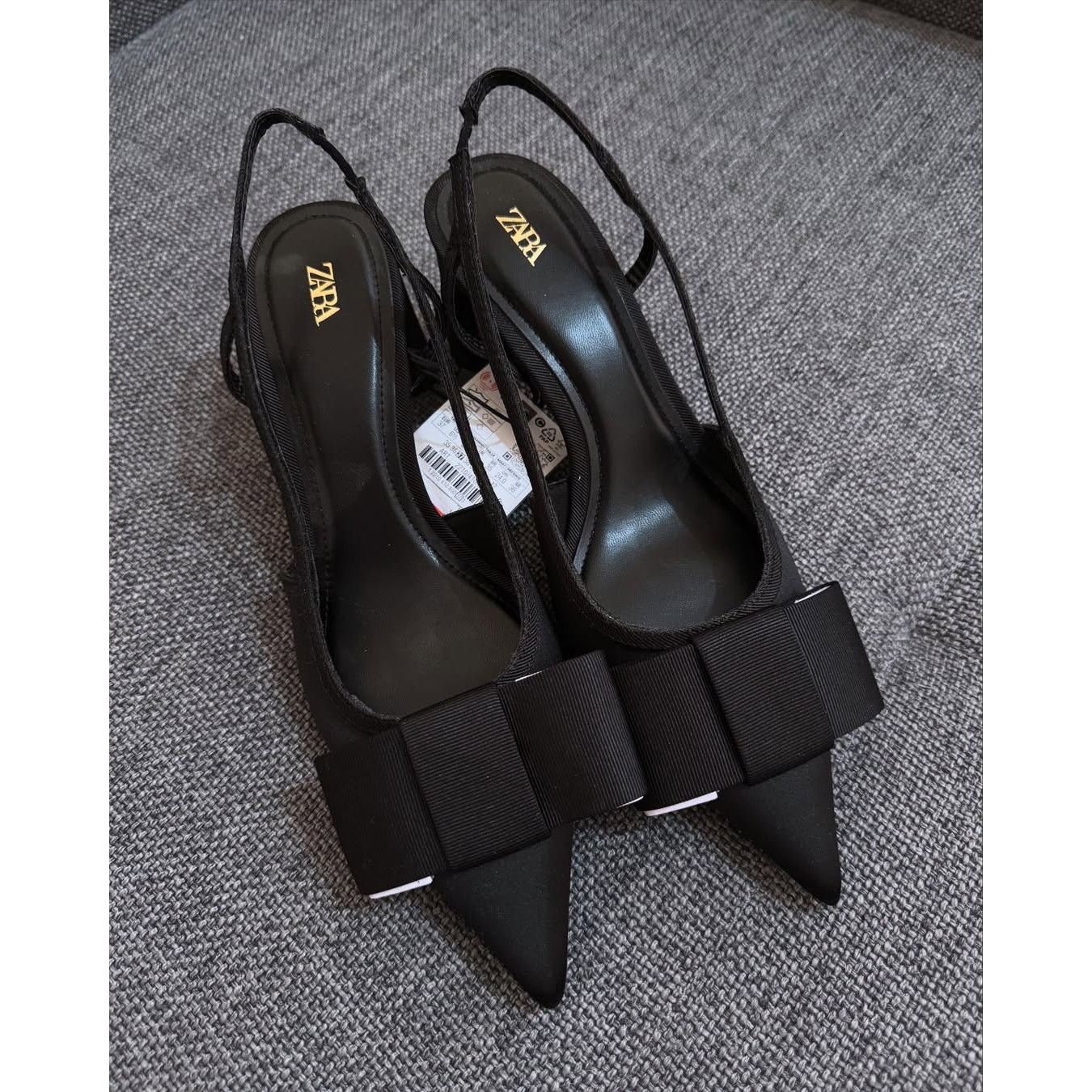 Zara ZARA Black Slingback Heels NWT Size US 8 / IT 38 - 11 Thumbnail