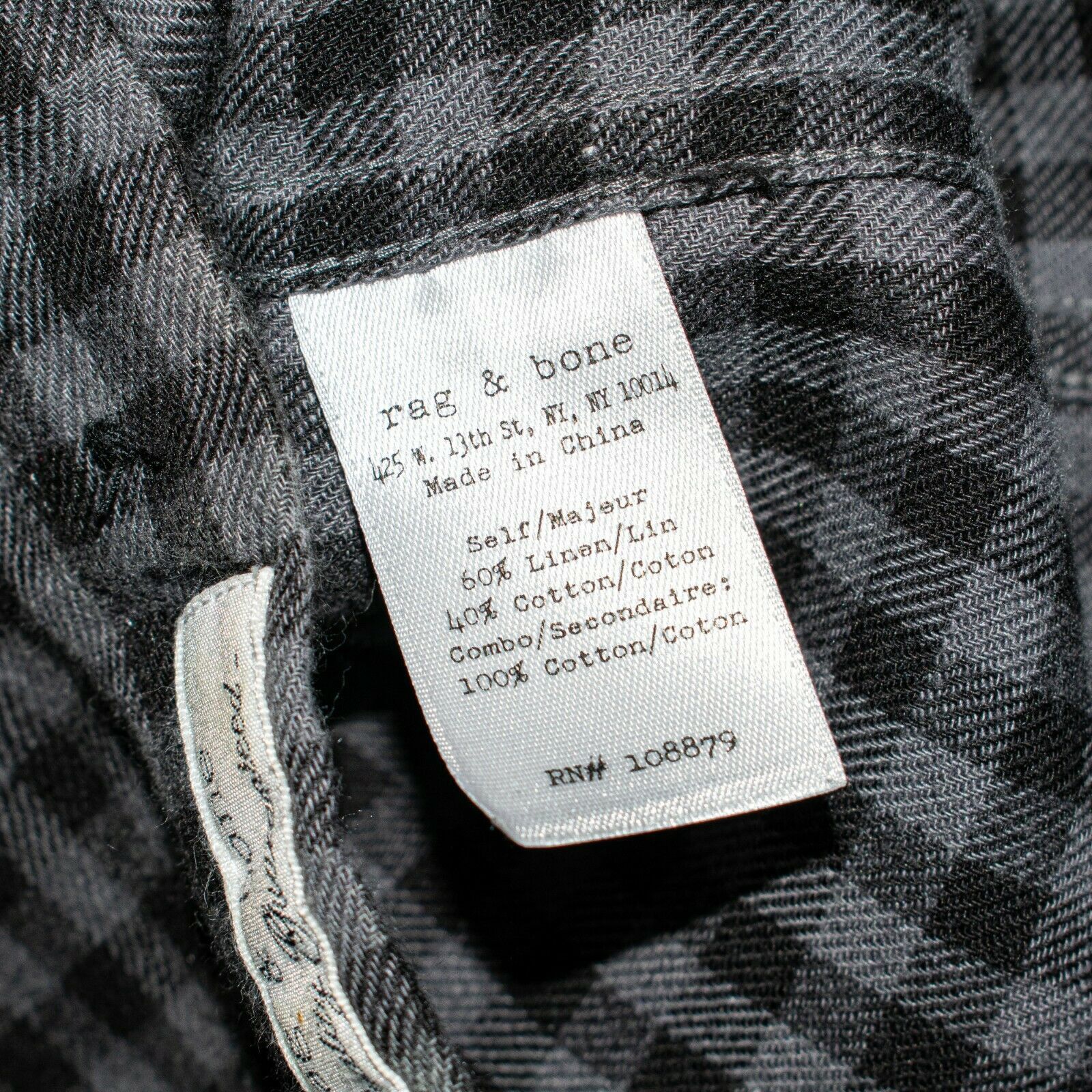 Rag & Bone Rag & Bone Tailored Workwear Flannel Shirt Black Gray check Size US XS / EU 42 / 0 - 8 Thumbnail