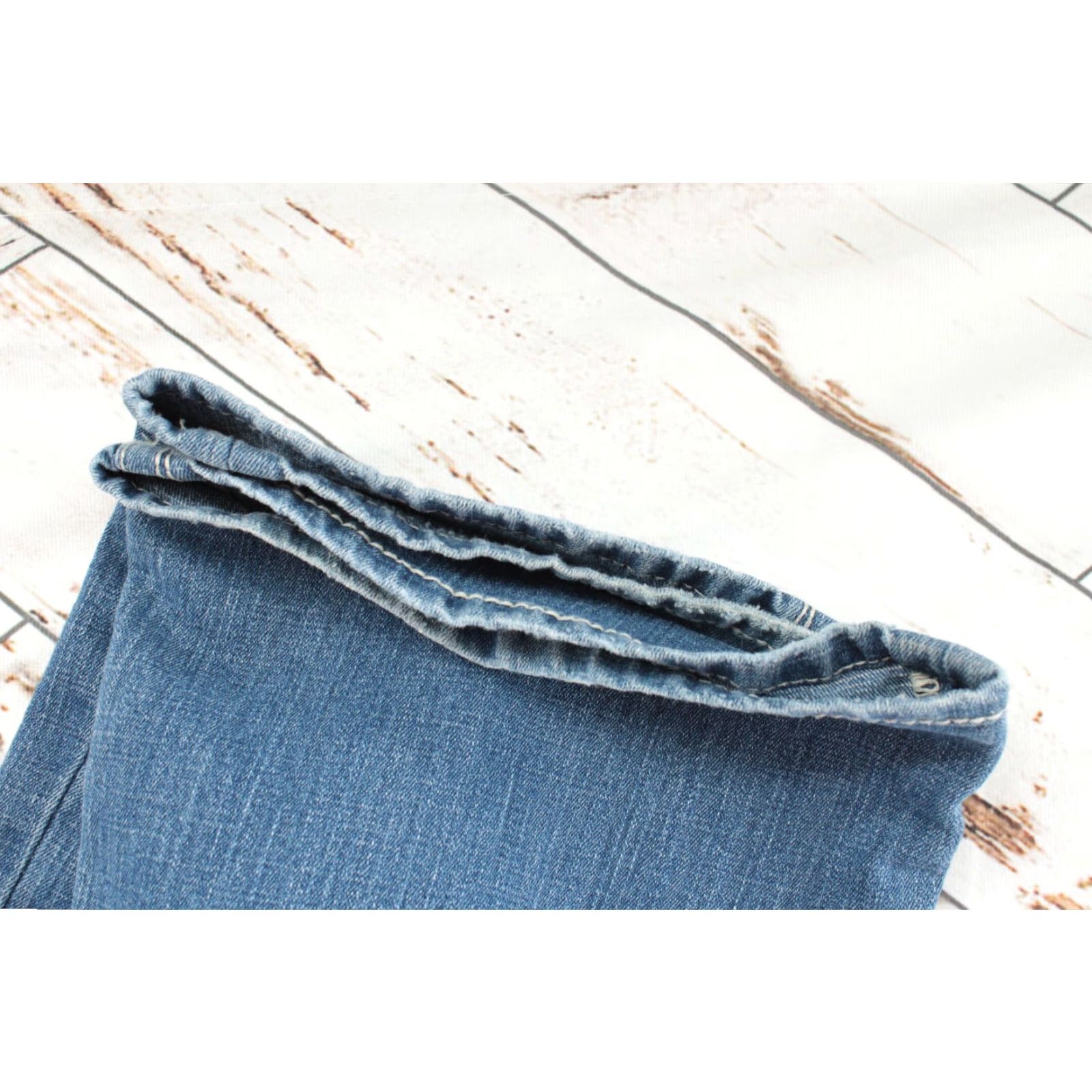 Vintage Seven 7 Jeans Women 12 Blue Denim Boot Cut Embroidered Mid-Rise Stretch Size 34" / US 12 / IT 48 - 4 Thumbnail