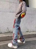 Japanese Brand Vintage Distressed Punk Harajuku-Style Straight Leg Denim Size US 32 / EU 48 - 4 Thumbnail